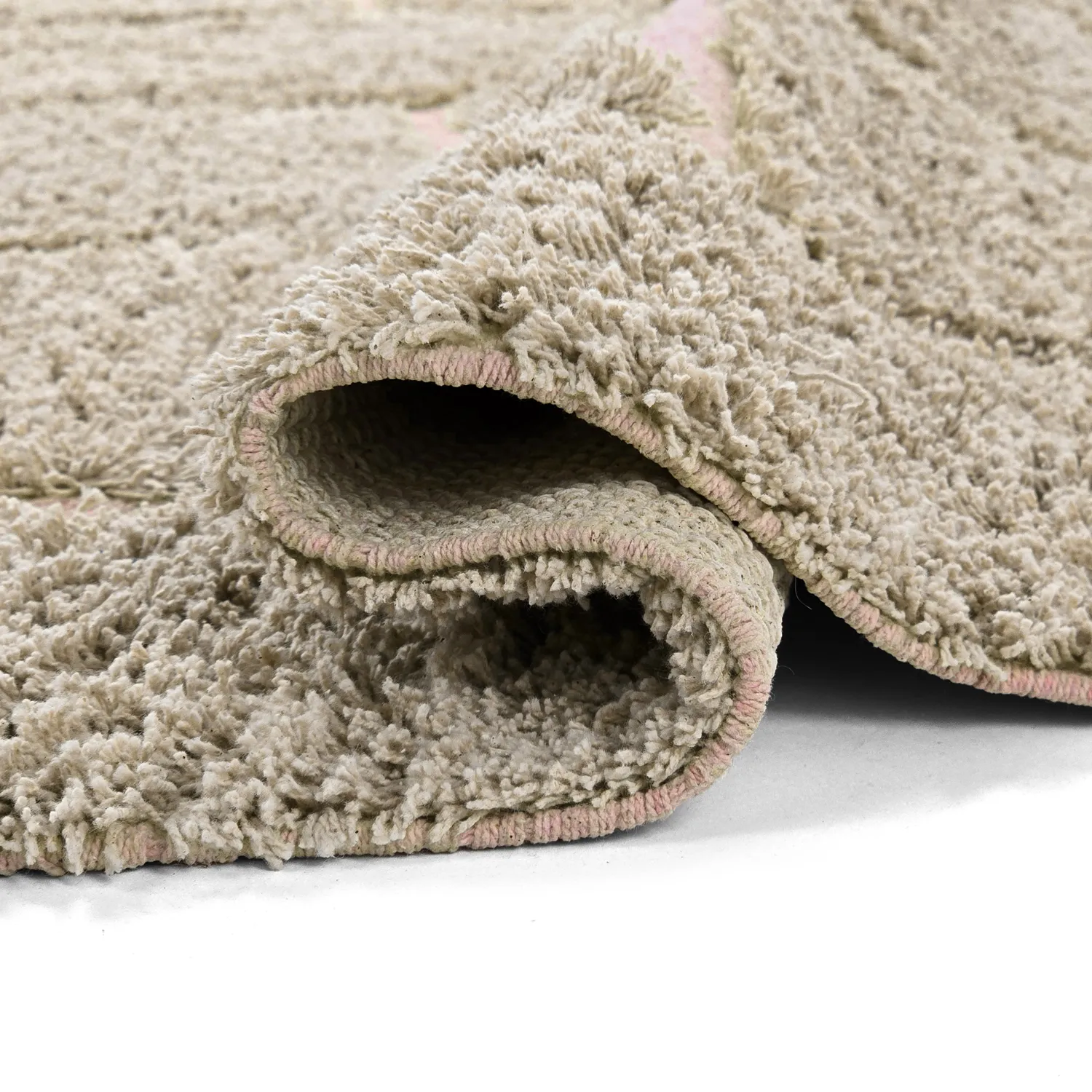 Koberce s dlhým vlasom - Lindley Natural Cotton Shaggy (béžová/ružová)