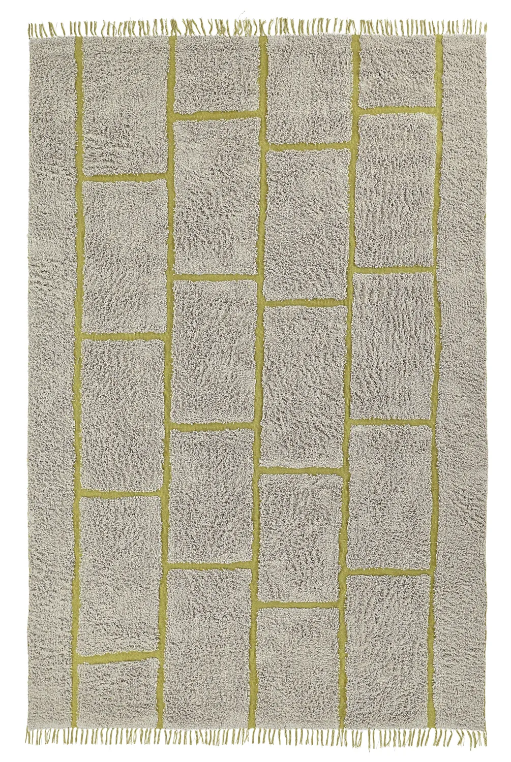 Koberce s dlhým vlasom - Lindley Natural Cotton Shaggy (sivá/zelená)