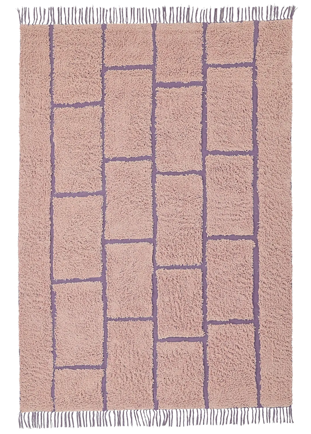 Koberec s dlhým vlasom - Lindley Natural Cotton Shaggy (ružový/fialový)