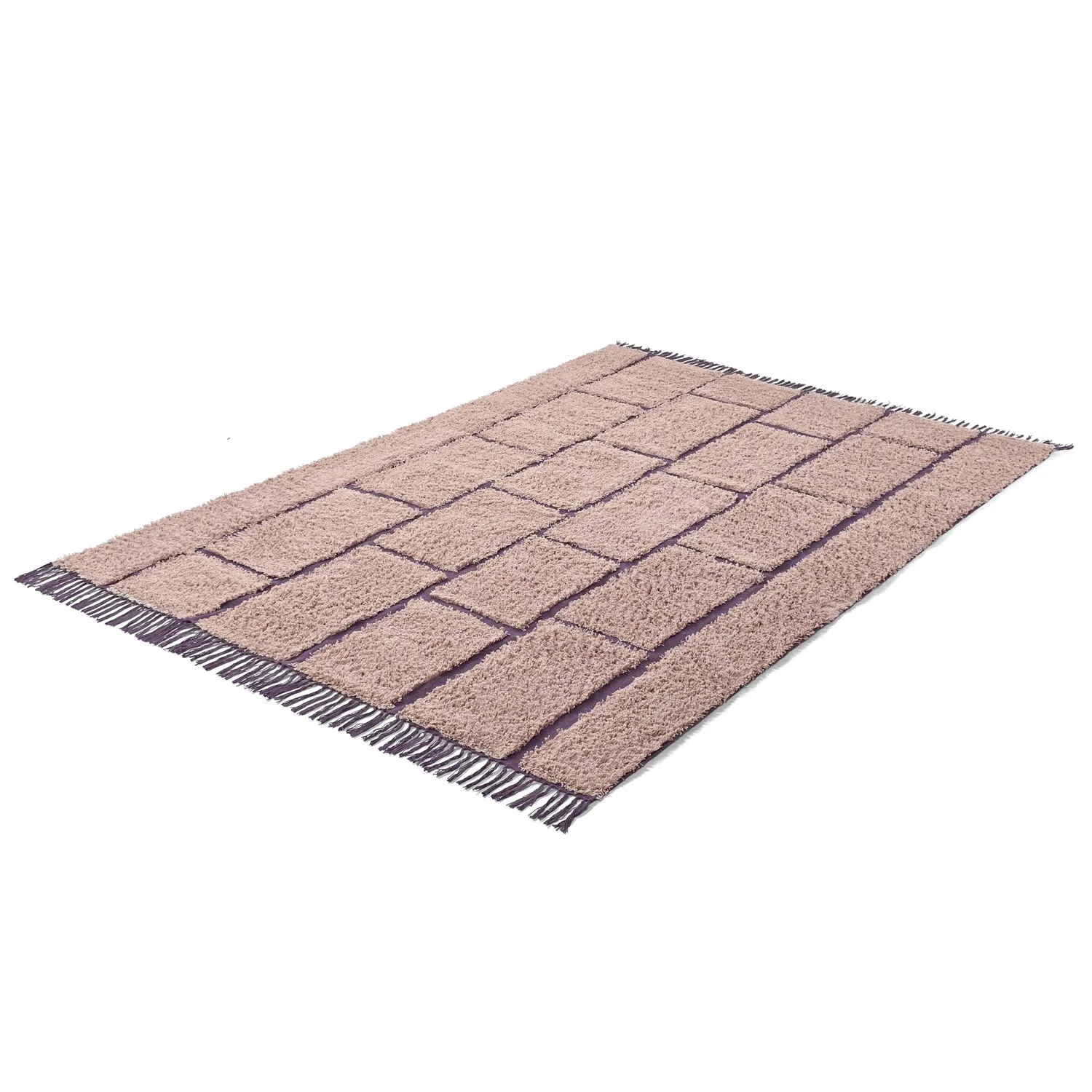 Koberec s dlhým vlasom - Lindley Natural Cotton Shaggy (ružový/fialový)
