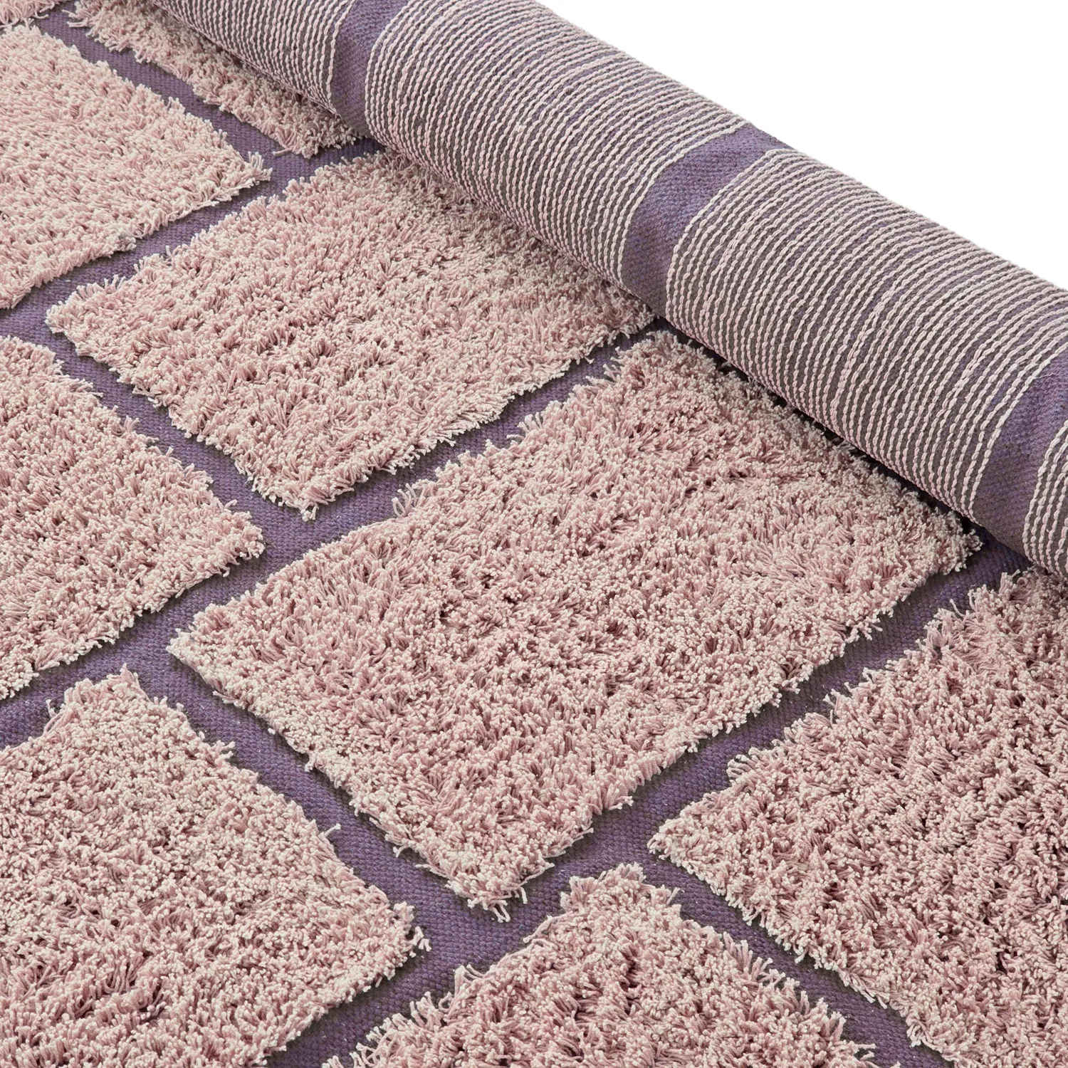 Koberec s dlhým vlasom - Lindley Natural Cotton Shaggy (ružový/fialový)