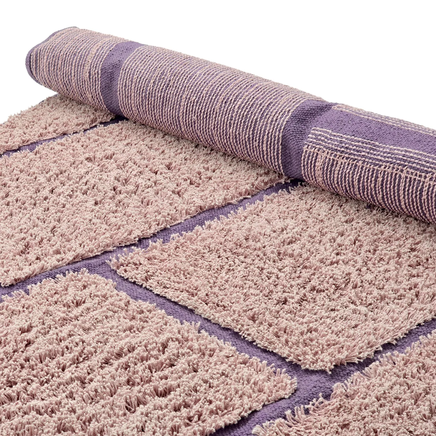 Kruhový koberec - Lindley Natural Cotton Shaggy (ružová/fialová)