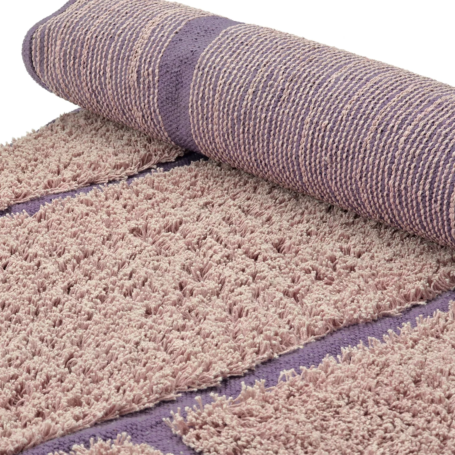 Kruhový koberec - Lindley Natural Cotton Shaggy (ružová/fialová)