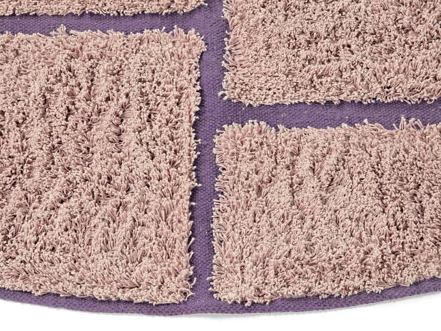 Kruhový koberec - Lindley Natural Cotton Shaggy (ružová/fialová)