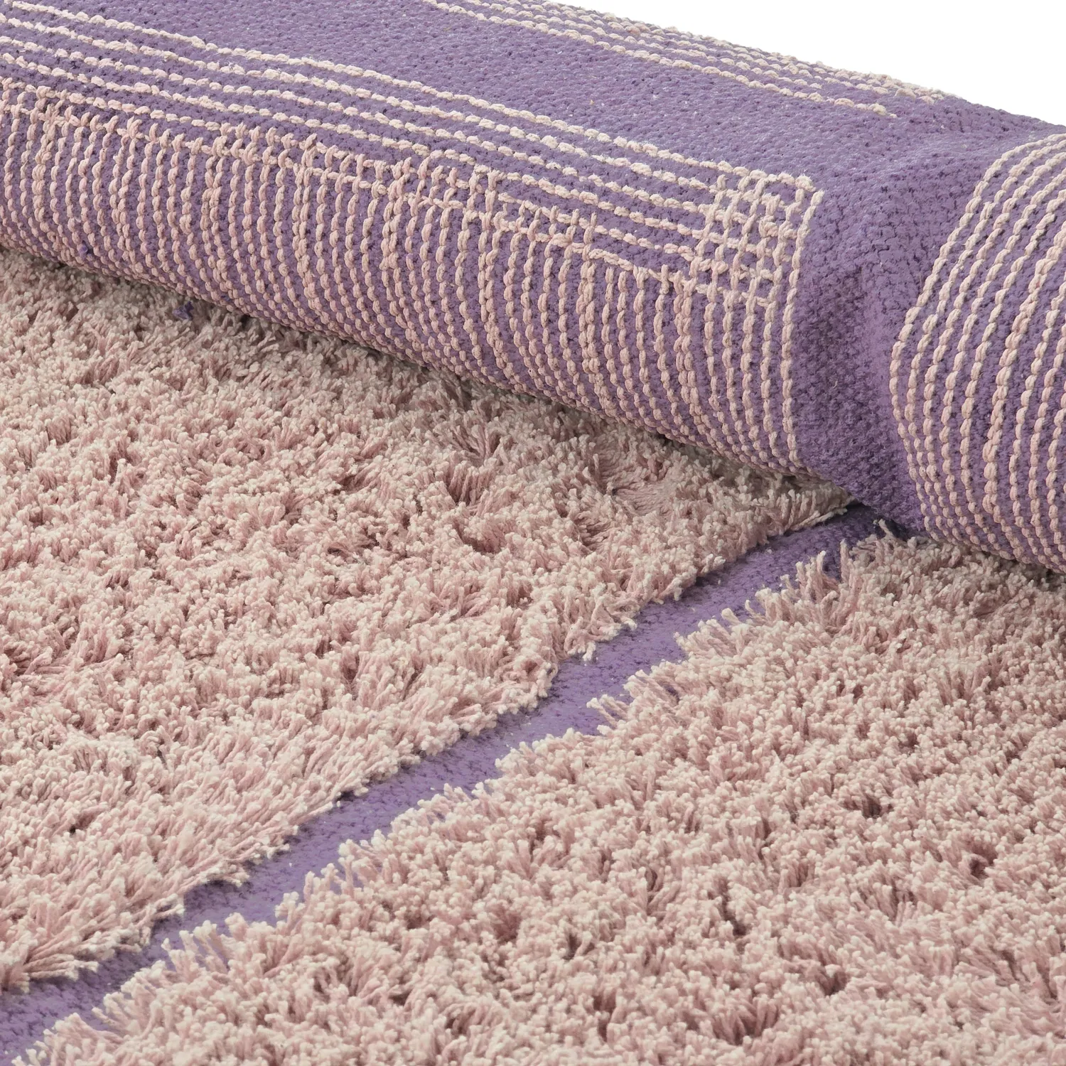 Kruhový koberec - Lindley Natural Cotton Shaggy (ružová/fialová)