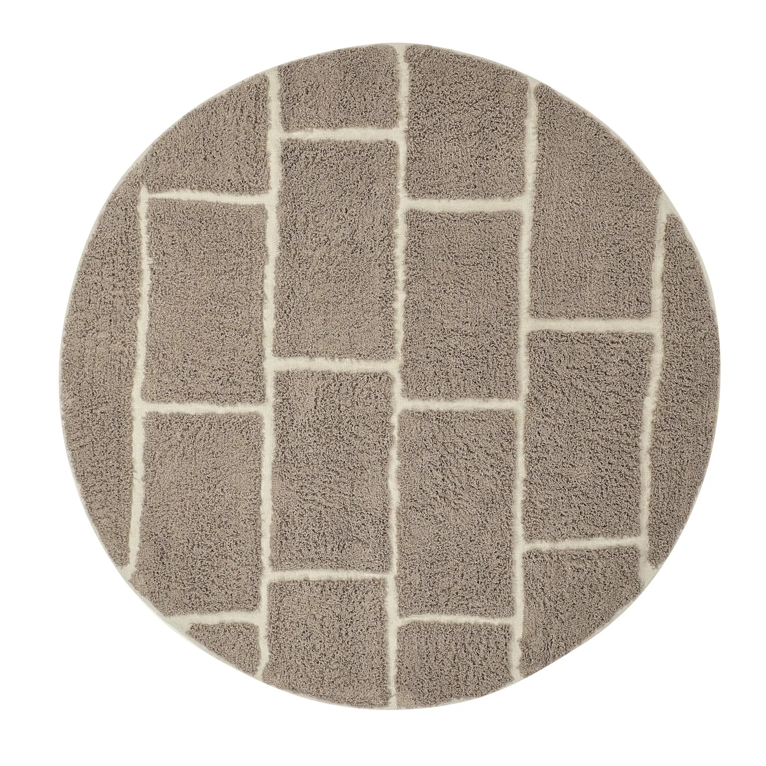 Kolo koberce - Lindley Natural Cotton Shaggy (taupe/sivá)