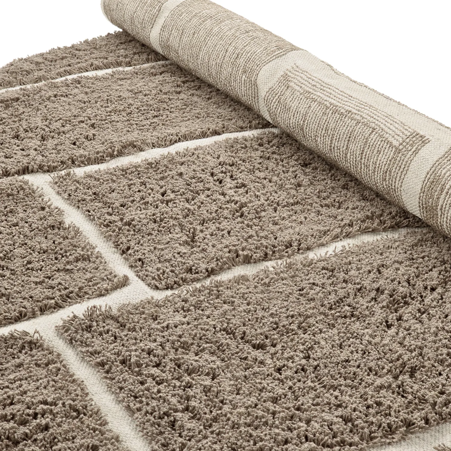 Kolo koberce - Lindley Natural Cotton Shaggy (taupe/sivá)