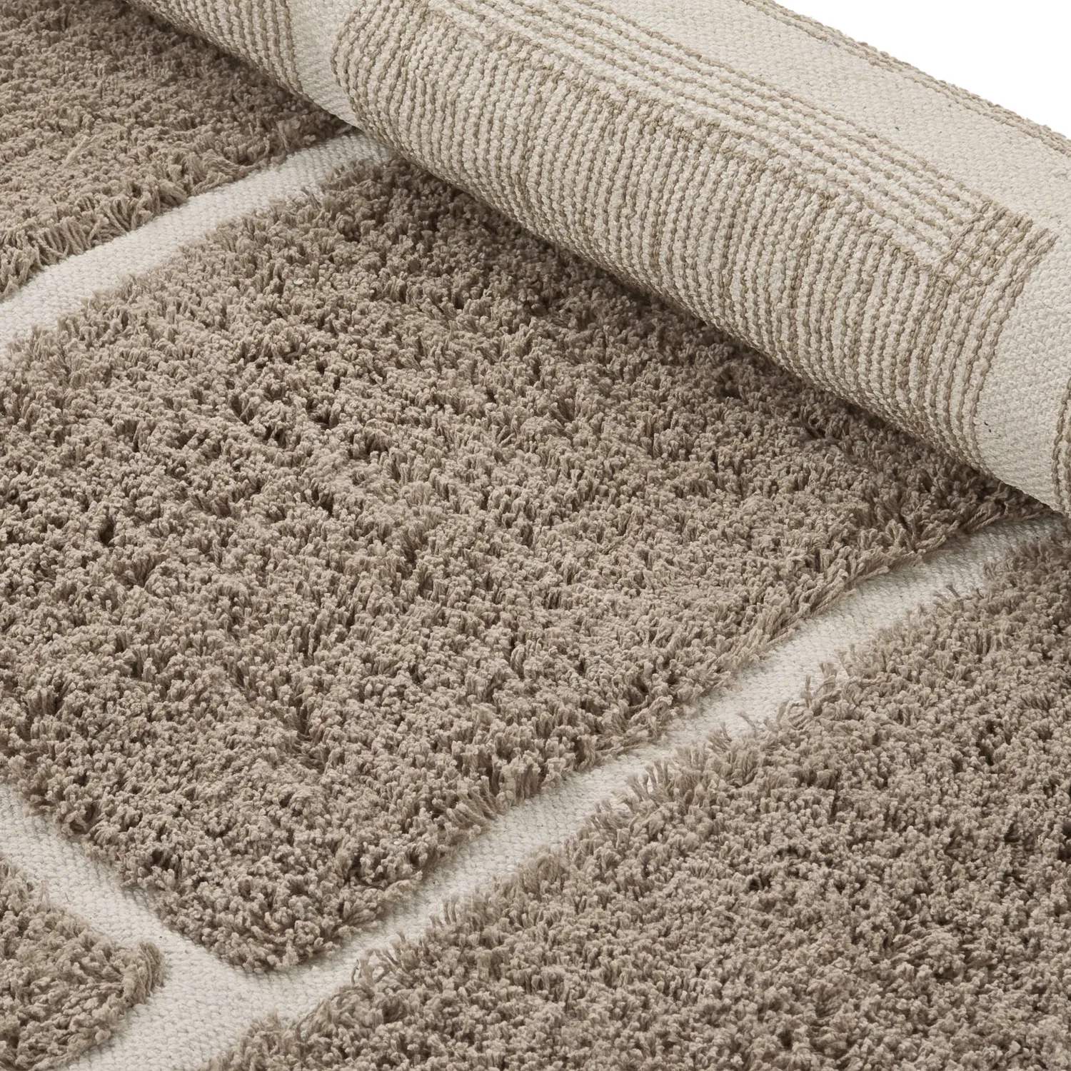 Kolo koberce - Lindley Natural Cotton Shaggy (taupe/sivá)