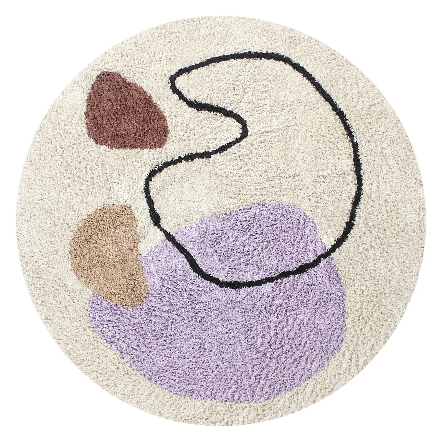 Kolo koberce - Londa Natural Cotton Shaggy (multi)