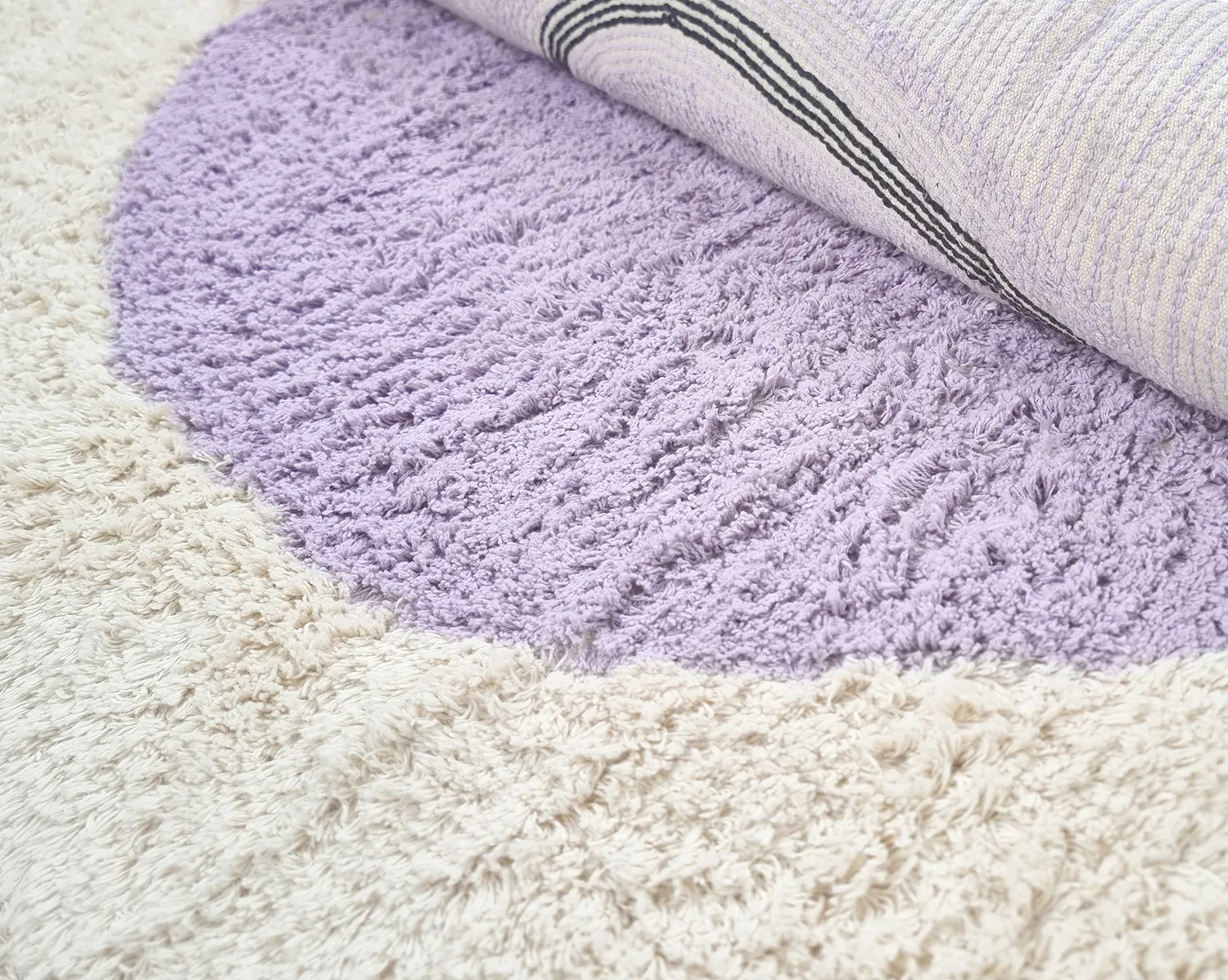 Kolo koberce - Londa Natural Cotton Shaggy (multi)