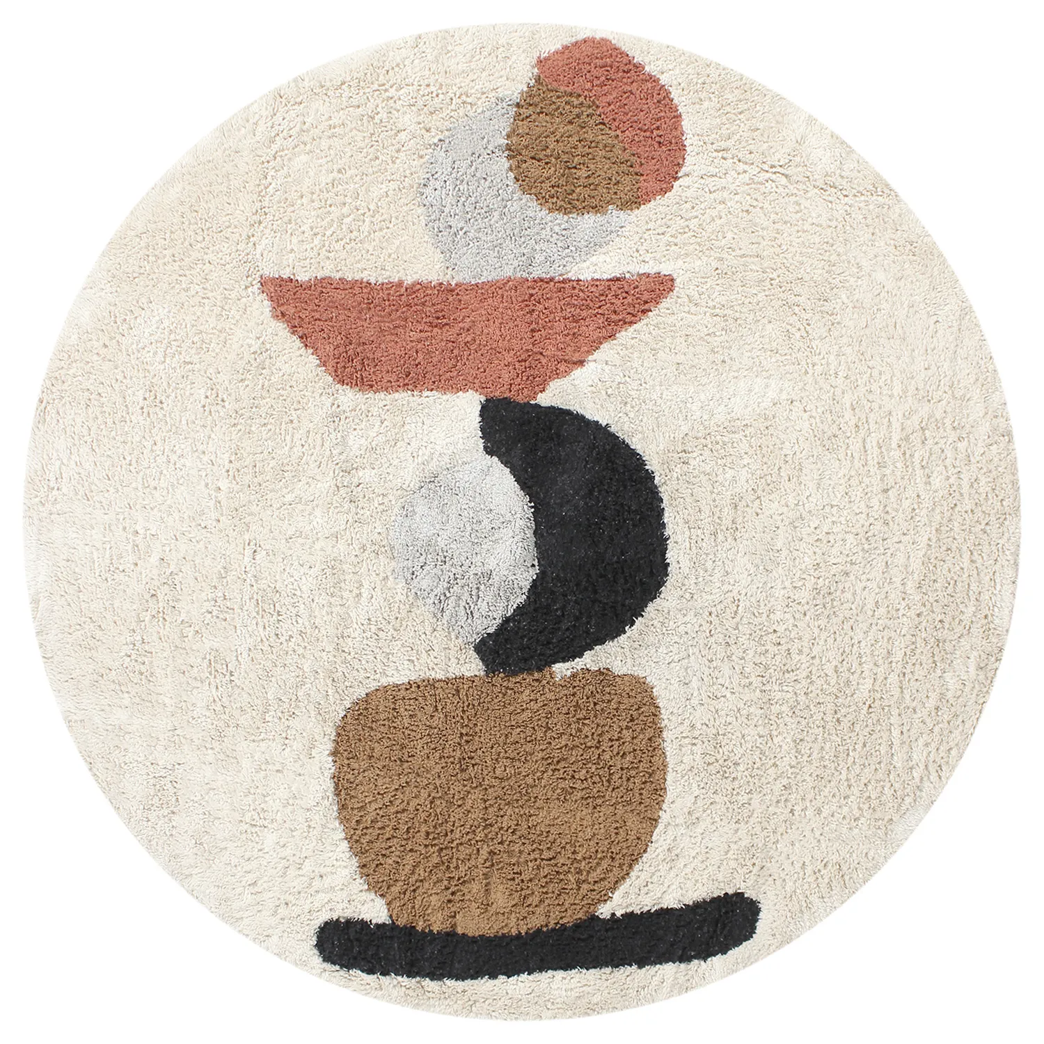 Kruhový koberec - Mantona Natural Cotton Shaggy (multi)