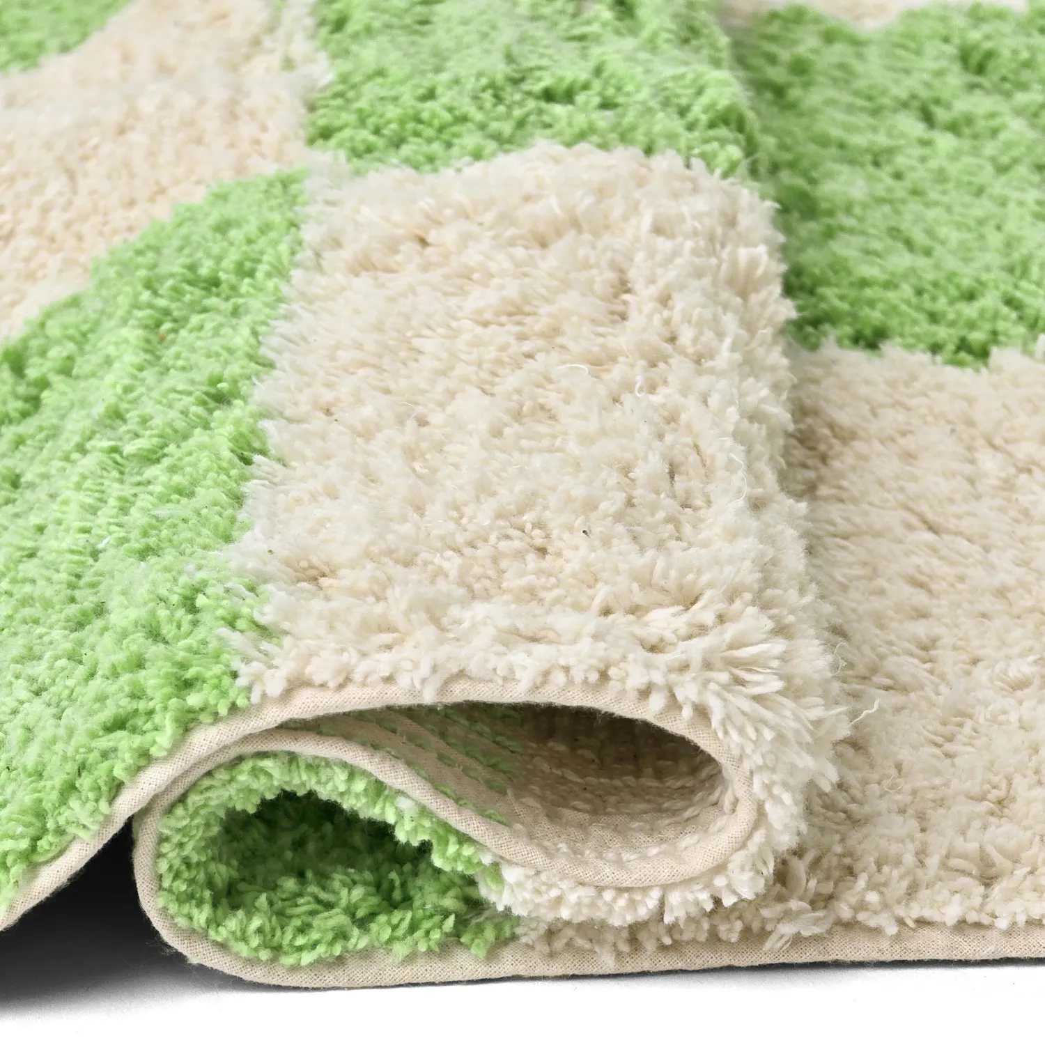 Koberce s dlhým vlasom - Maranello Natural Cotton Shaggy (zelená)