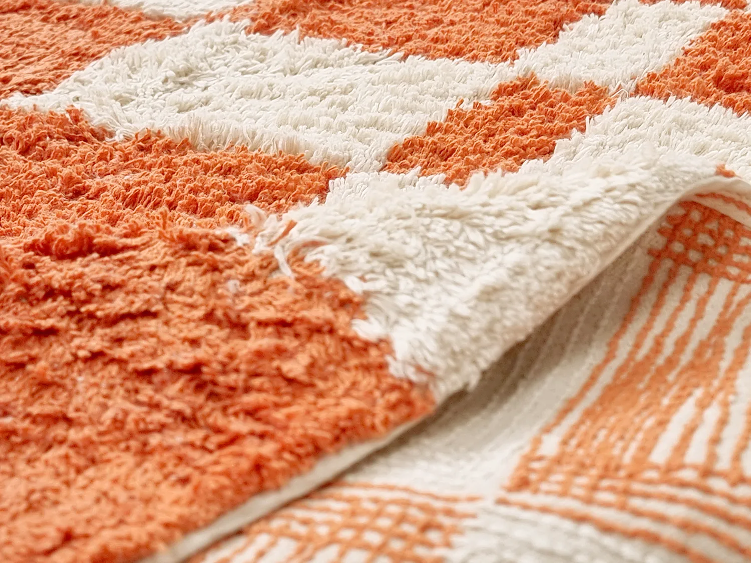 Kruhový koberec - Maranello Natural Cotton Shaggy (oranžová)