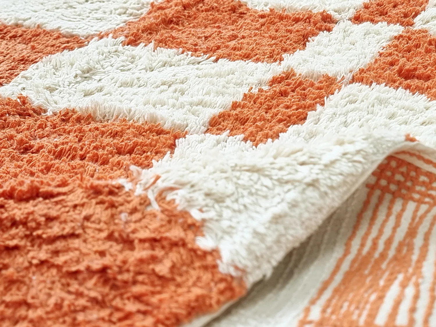 Koberec s chlupatým povrchom - Maranello Natural Cotton Shaggy (oranžová)