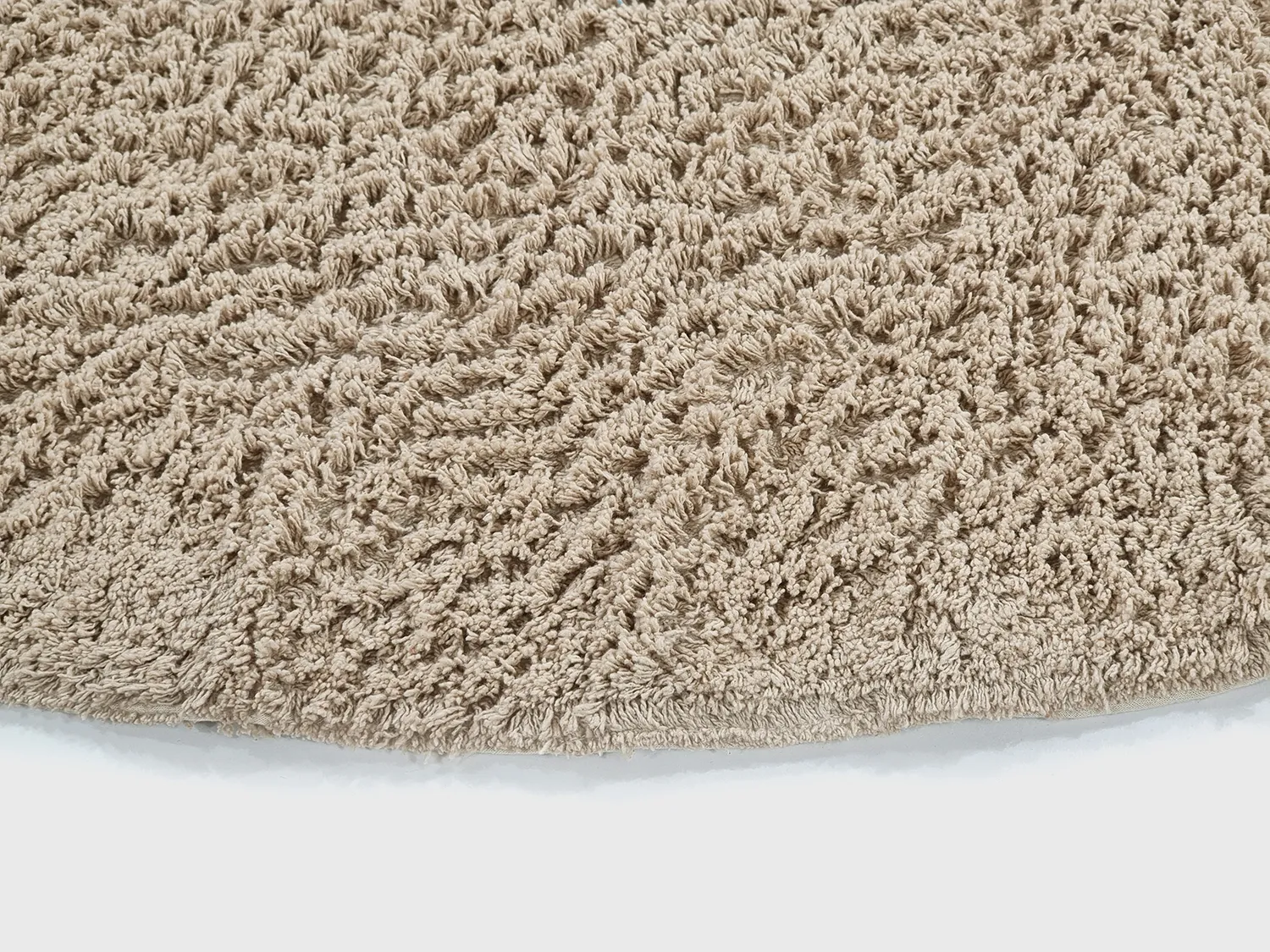 Kruhový koberec - Mareto Natural Cotton Shaggy (hnedý)