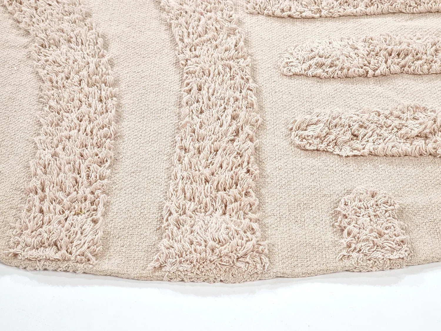 Kolo koberce - Margo Natural Cotton Shaggy (béžová)