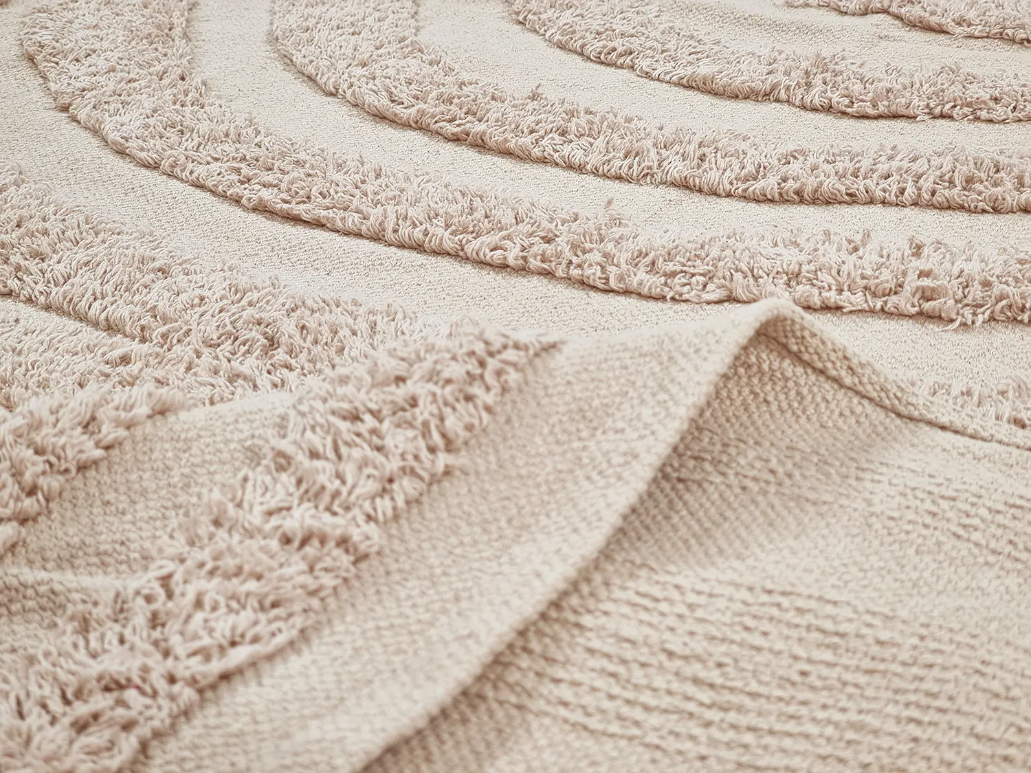 Kolo koberce - Margo Natural Cotton Shaggy (béžová)