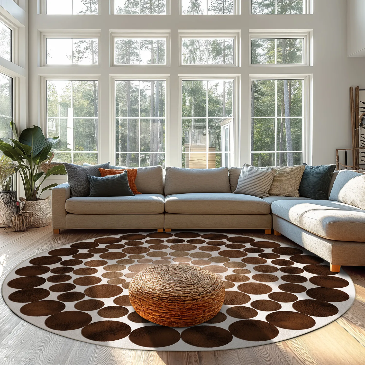 Kruhový koberec - Marineo (hnedý)