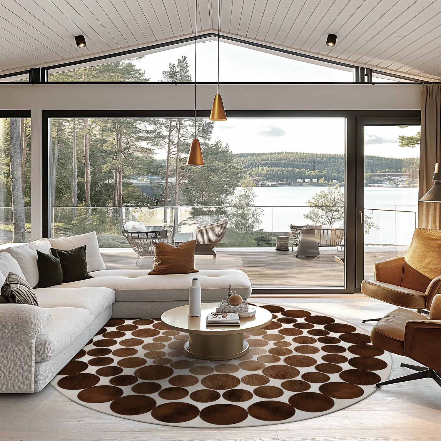 Kruhový koberec - Marineo (hnedý)