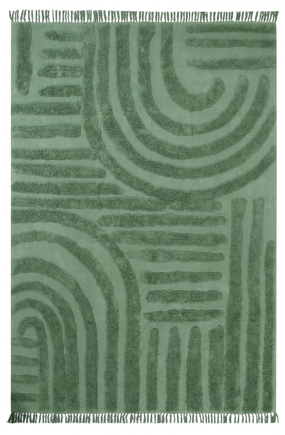 Koberce s dlhým vlasom - Mavis Natural Cotton Shaggy (zelená)