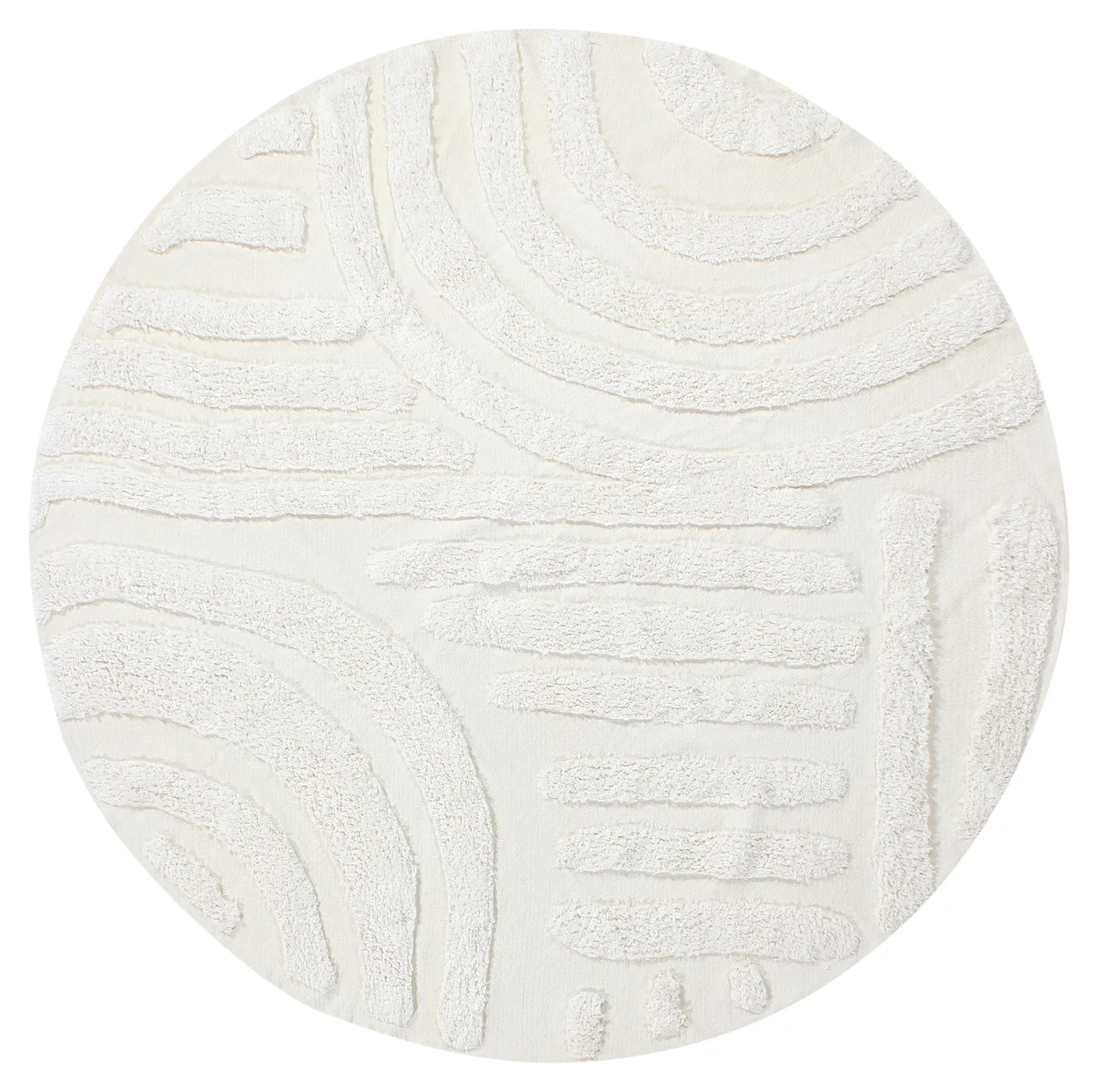 Rund matta - Mavis Natural Cotton Shaggy (offwhite)