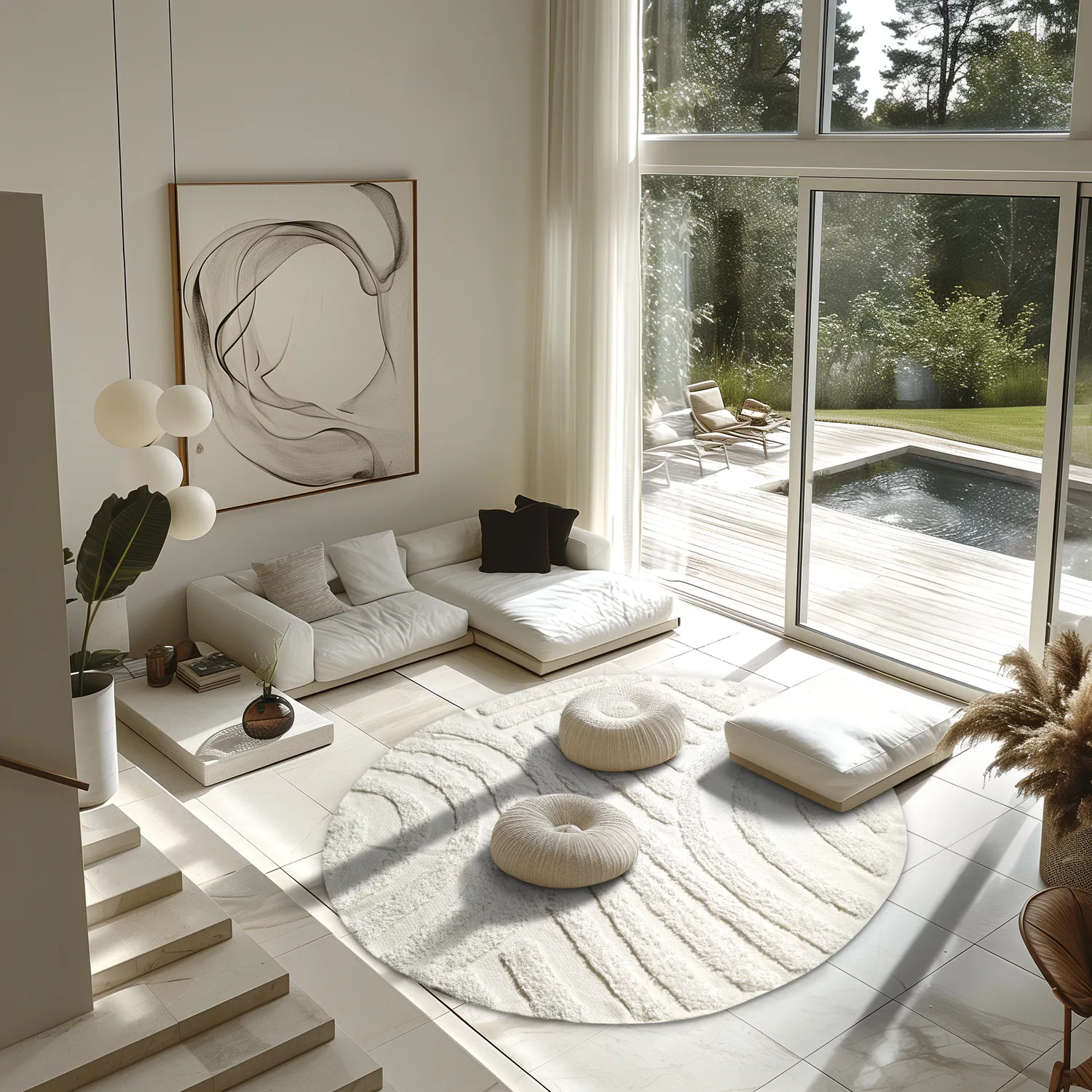 Kolo koberce - Margo Natural Cotton Shaggy (offwhite)