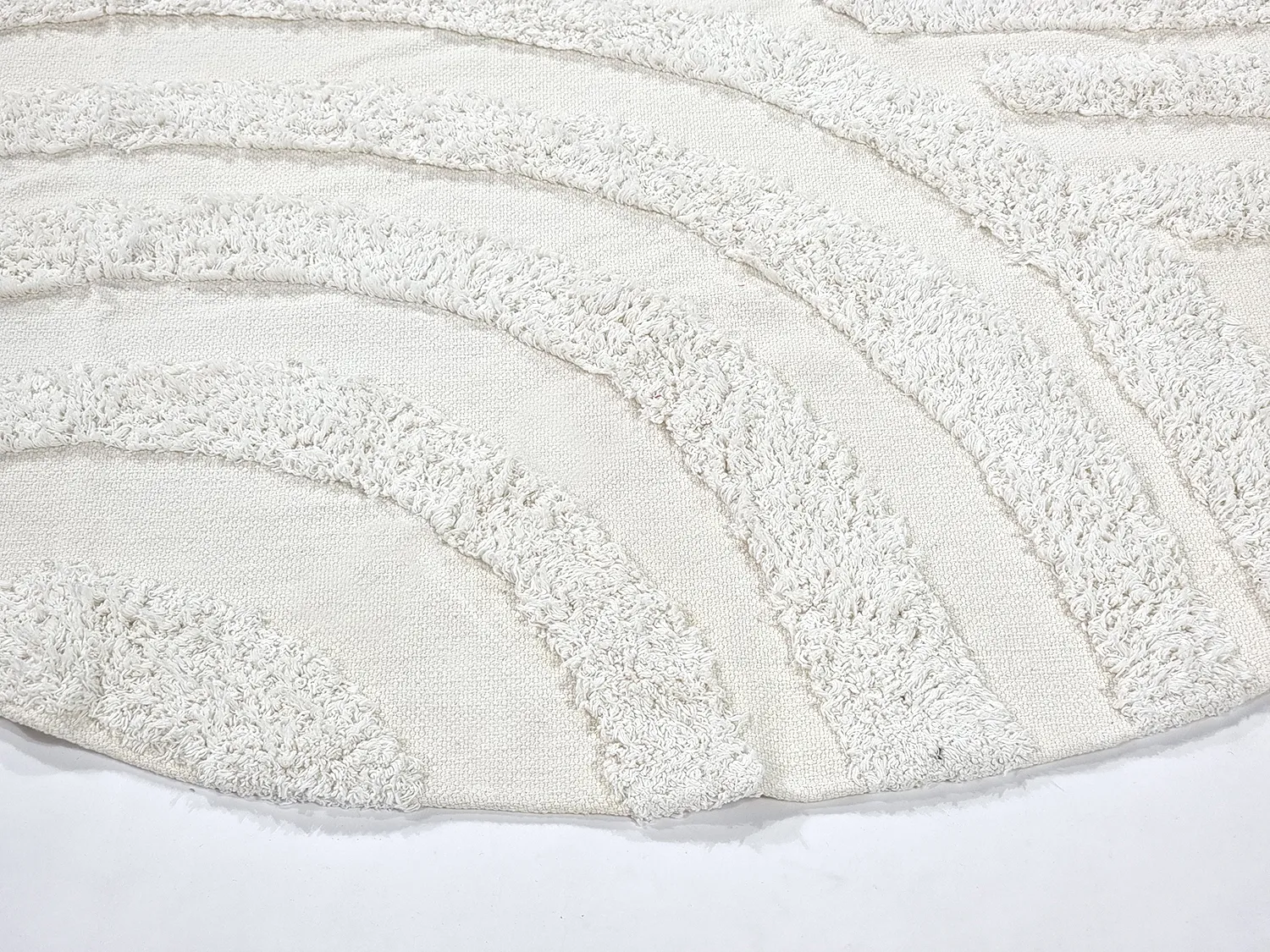 Rund matta - Mavis Natural Cotton Shaggy (offwhite)