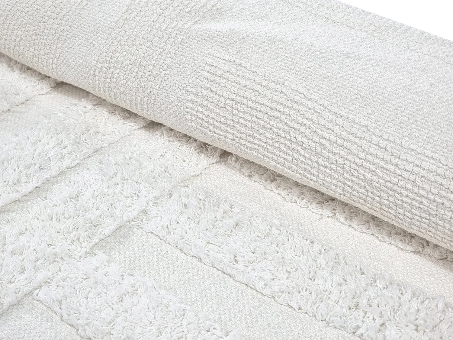 Rund matta - Mavis Natural Cotton Shaggy (offwhite)