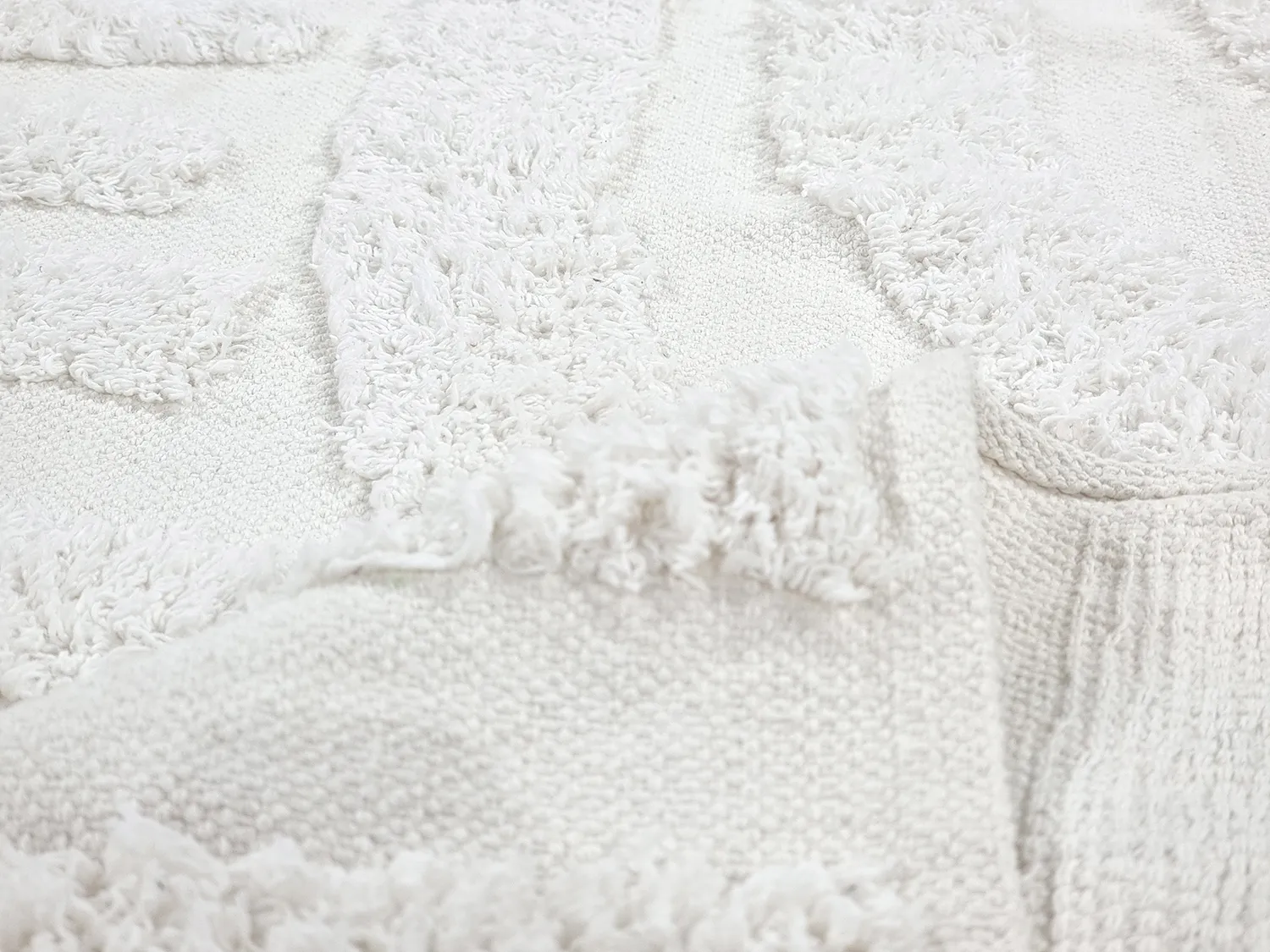 Rund matta - Mavis Natural Cotton Shaggy (offwhite)