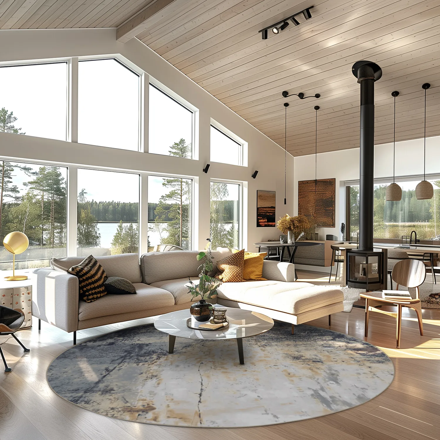 Kruhový koberec - Melazzo (šedý/multicolor)