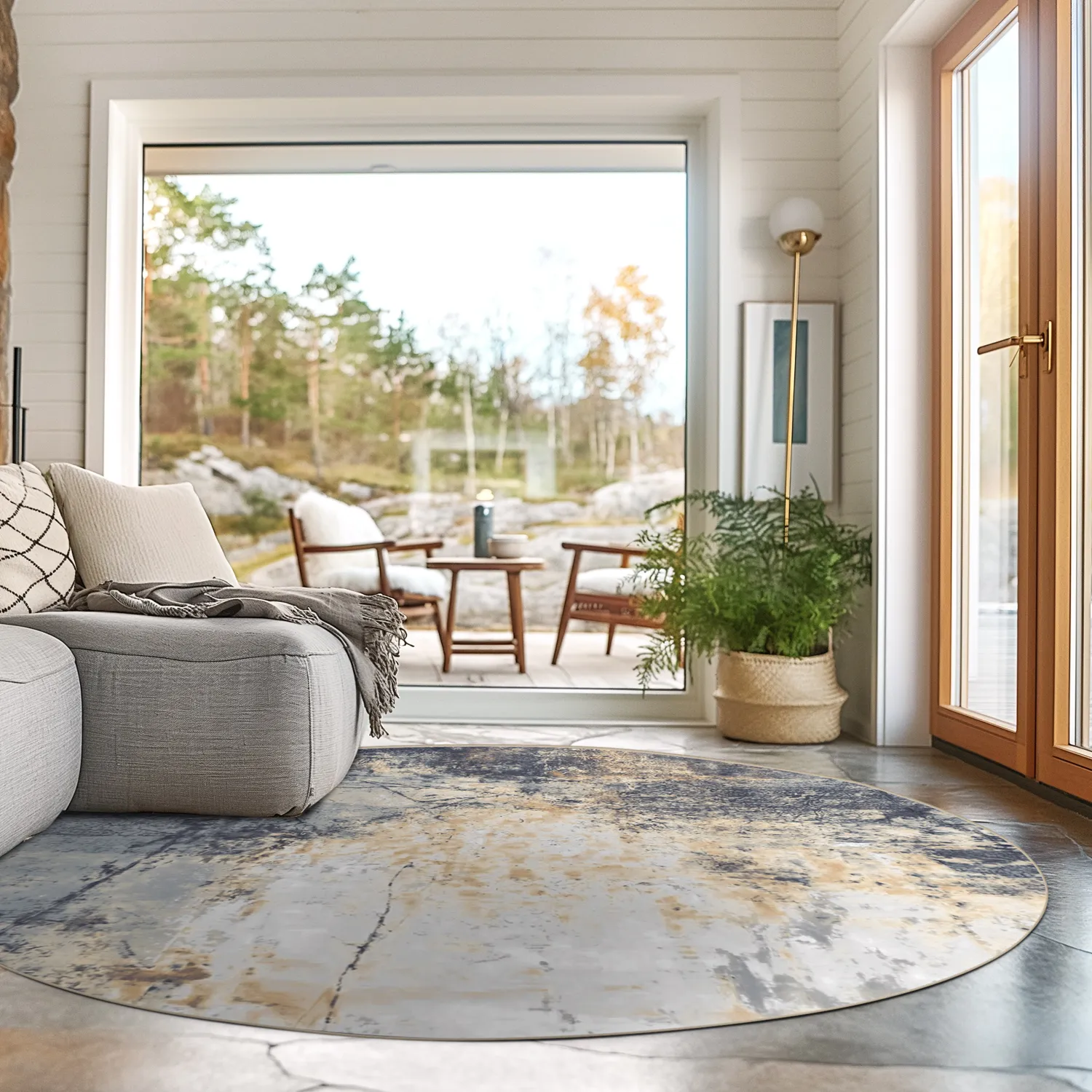 Kruhový koberec - Melazzo (šedý/multicolor)