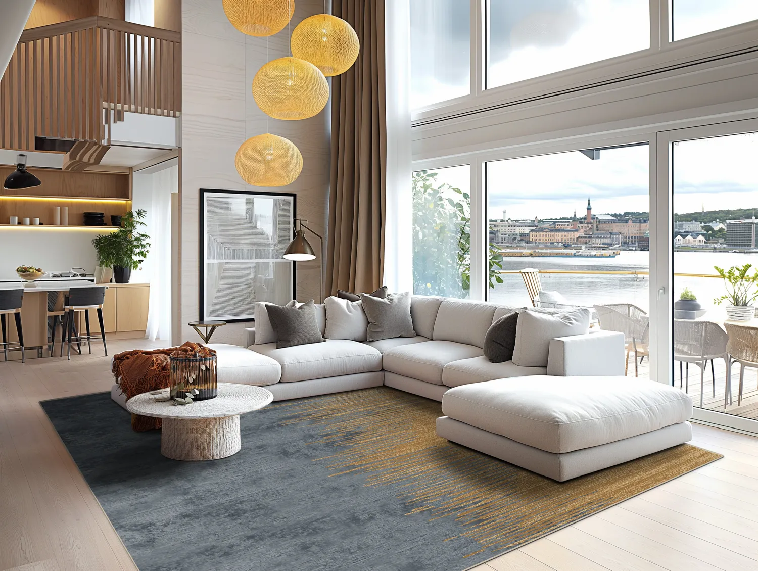 Koberec Wilton - Mileto (šedý/zlatý)