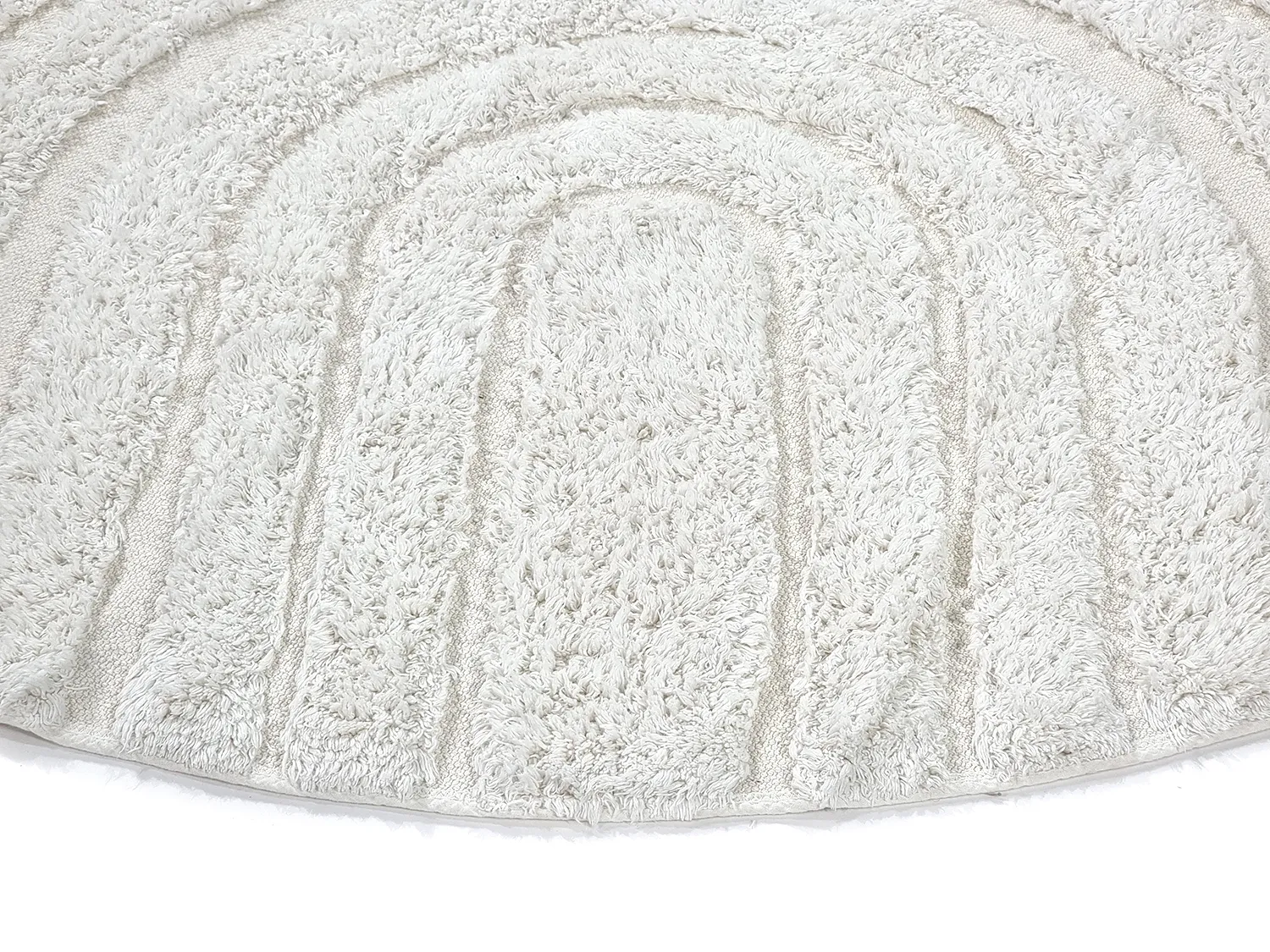 Kolo koberce - Navarra Natural Cotton Shaggy (biely)