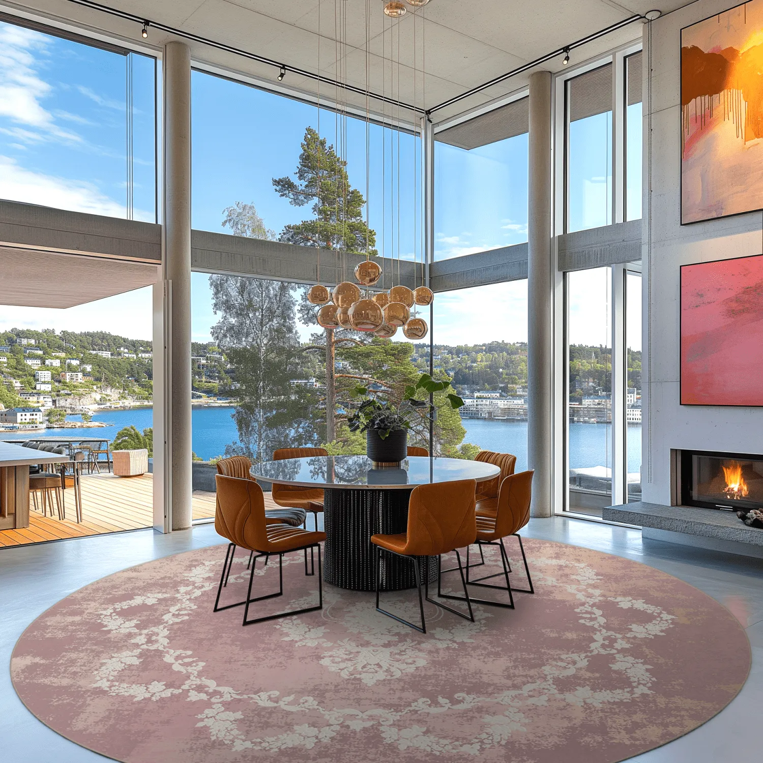 Kruhový koberec - Nefta (ružový)