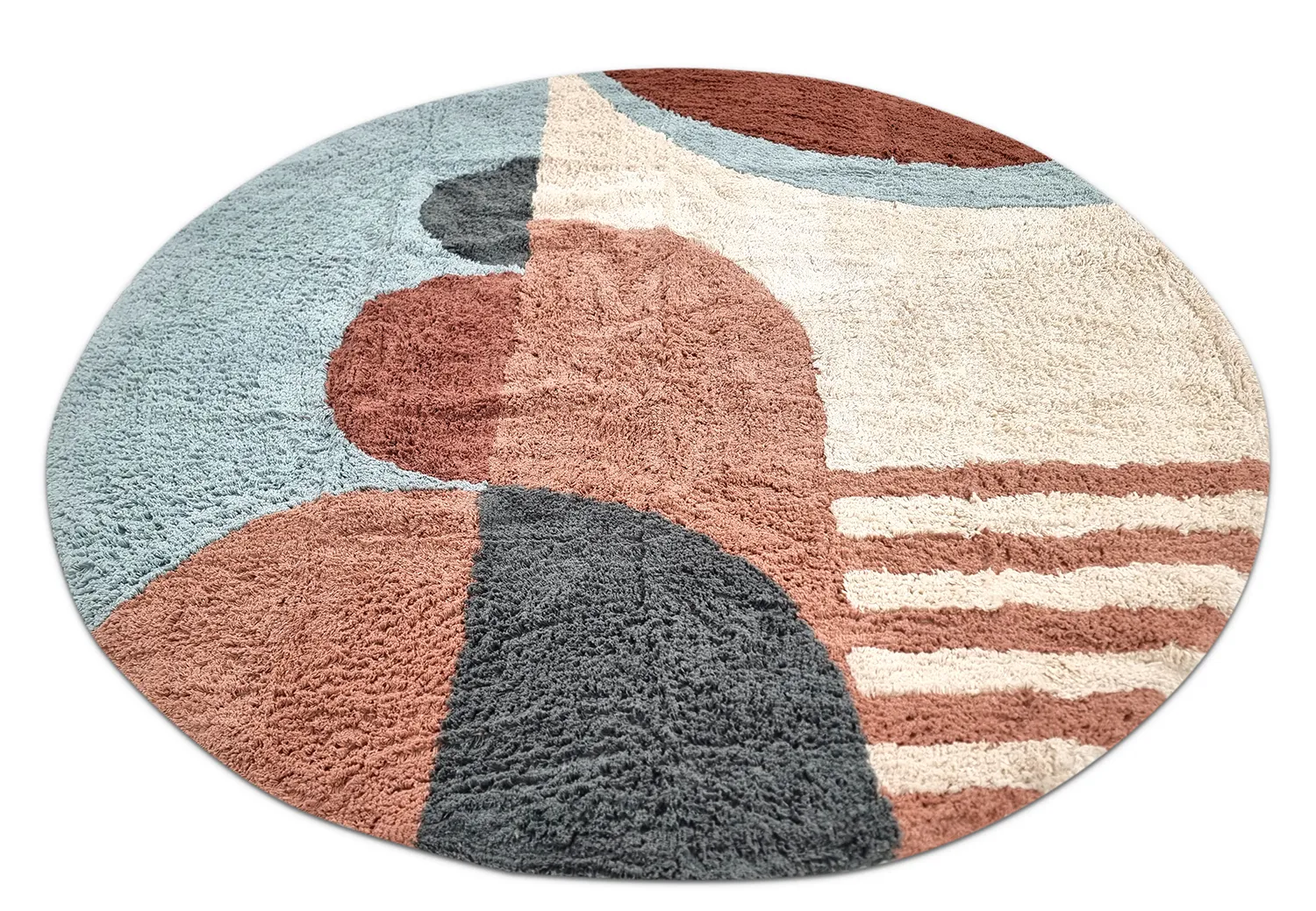 Kruhový koberec - Osmery Natural Cotton Shaggy (multi)