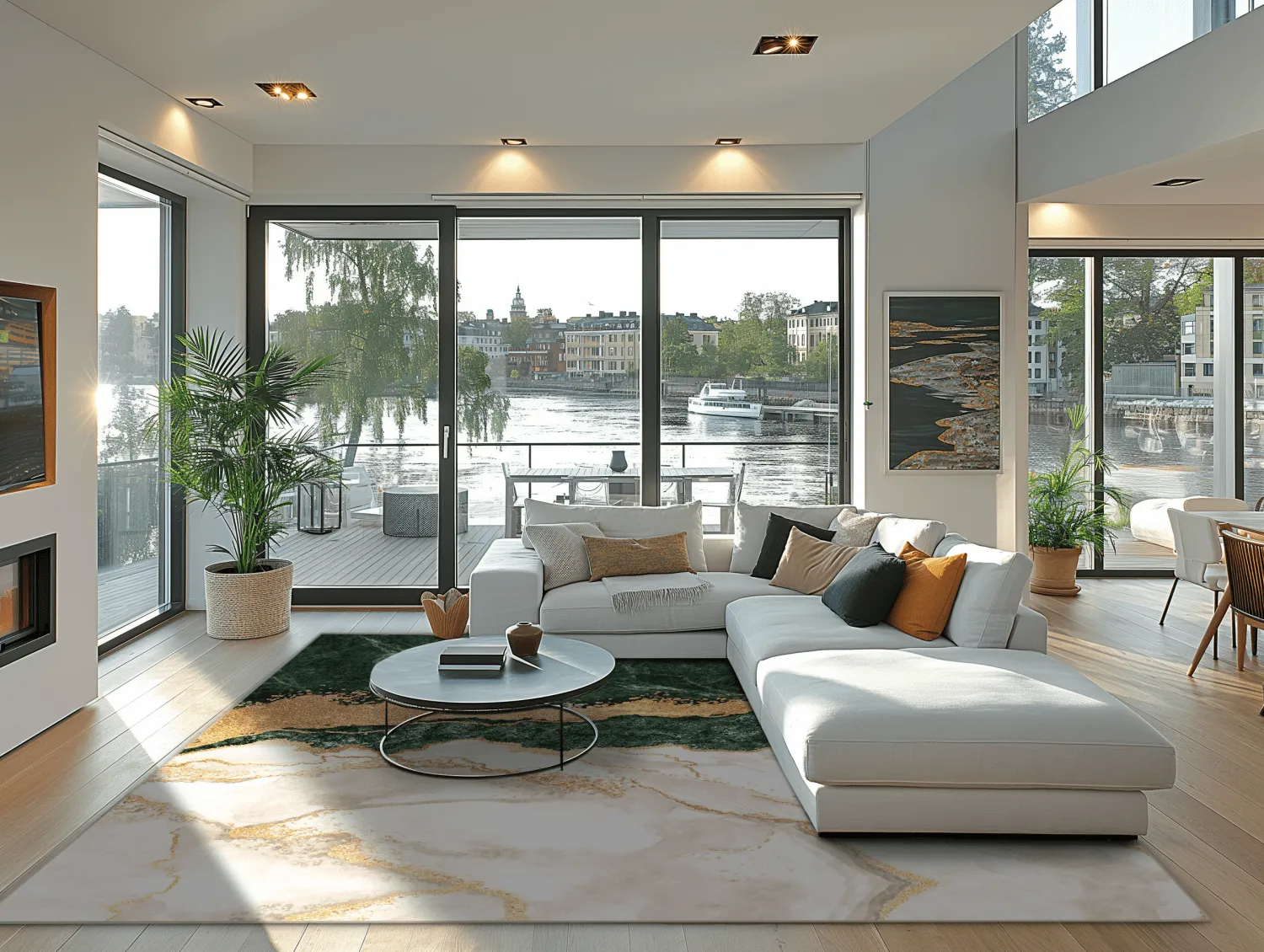 Koberec Wilton - Padova (zelená/biela/zlatá)