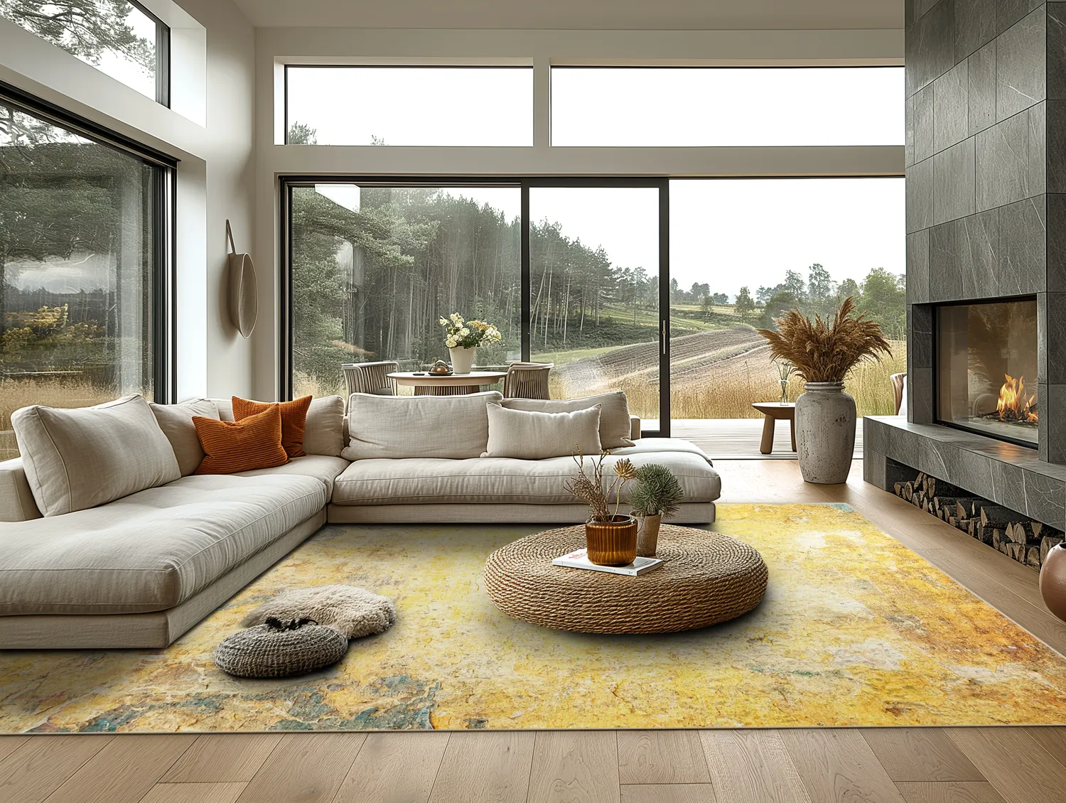 Koberec Wilton - Palau (zlatá/bežová/modrá)