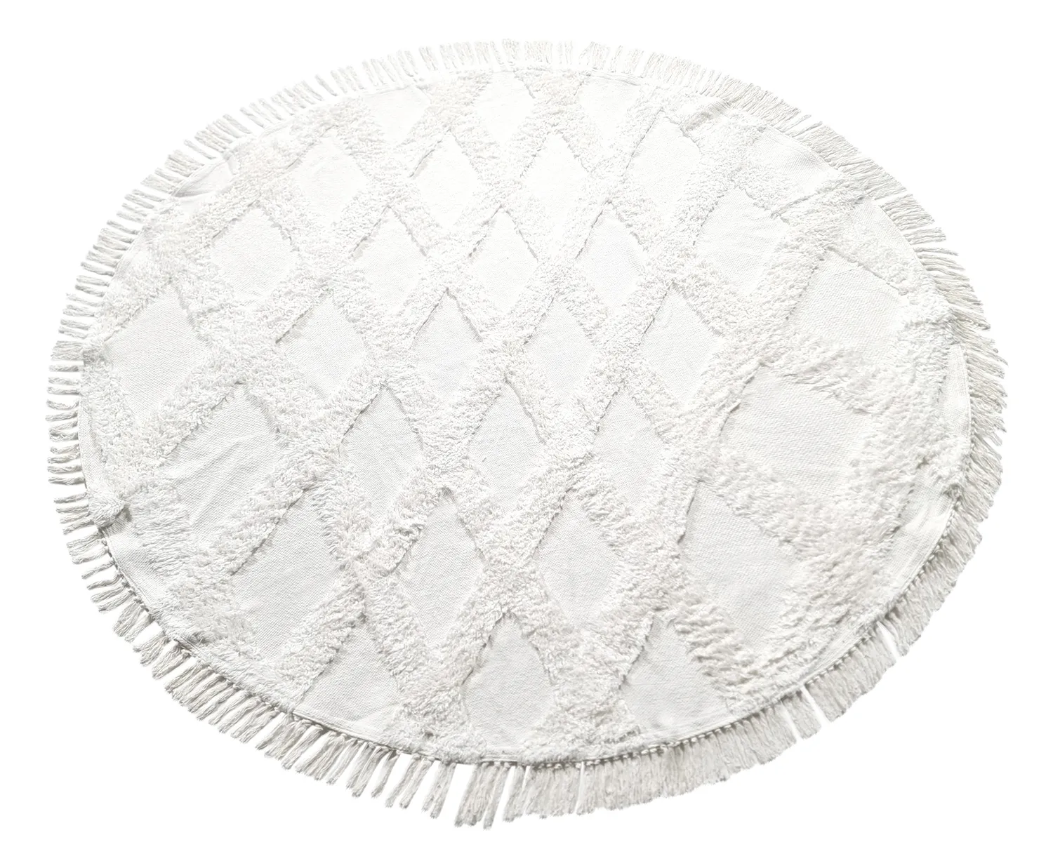 Kruhový koberec - Pamplona Natural Cotton Shaggy (offwhite)