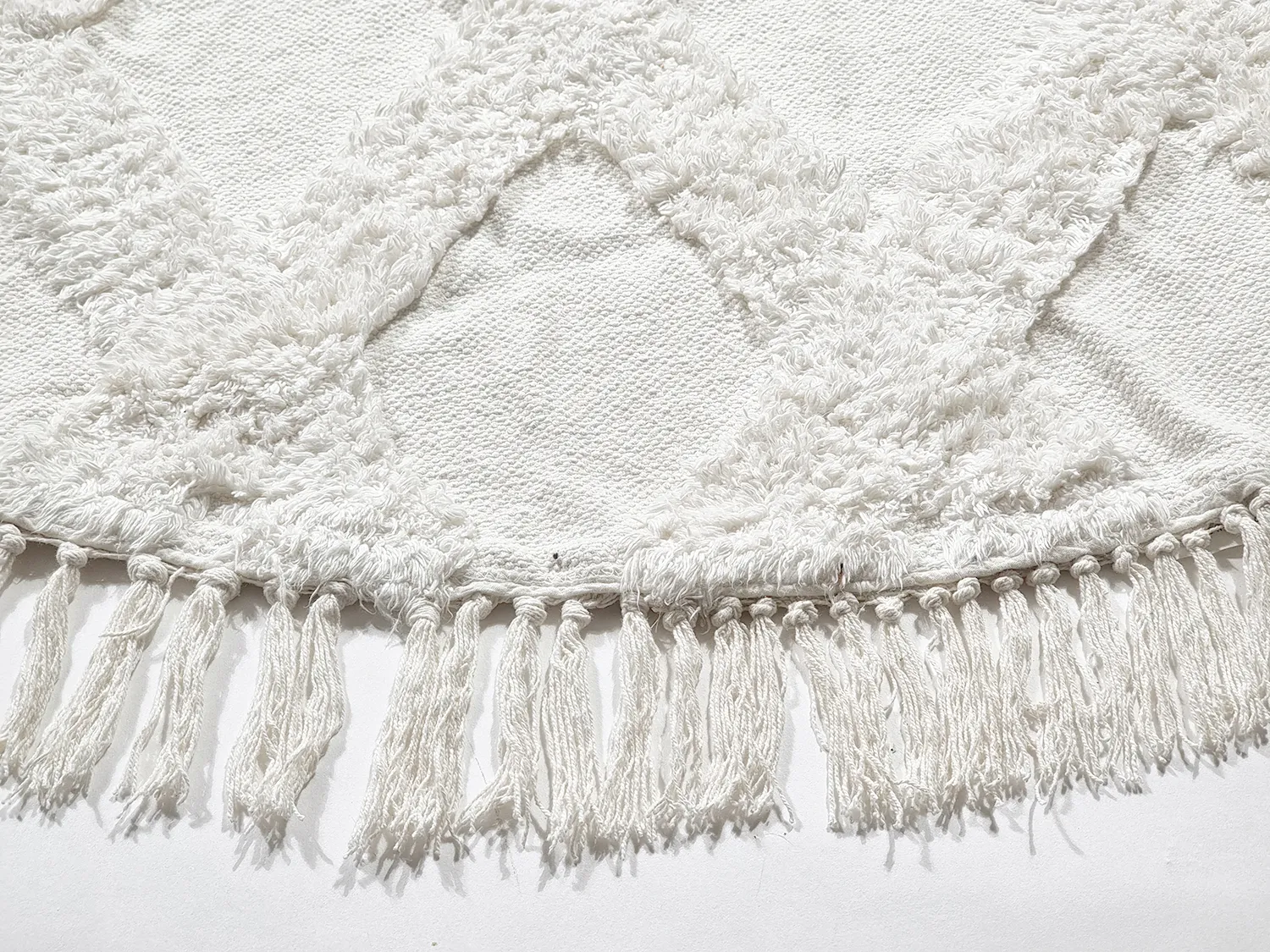 Kruhový koberec - Pamplona Natural Cotton Shaggy (offwhite)