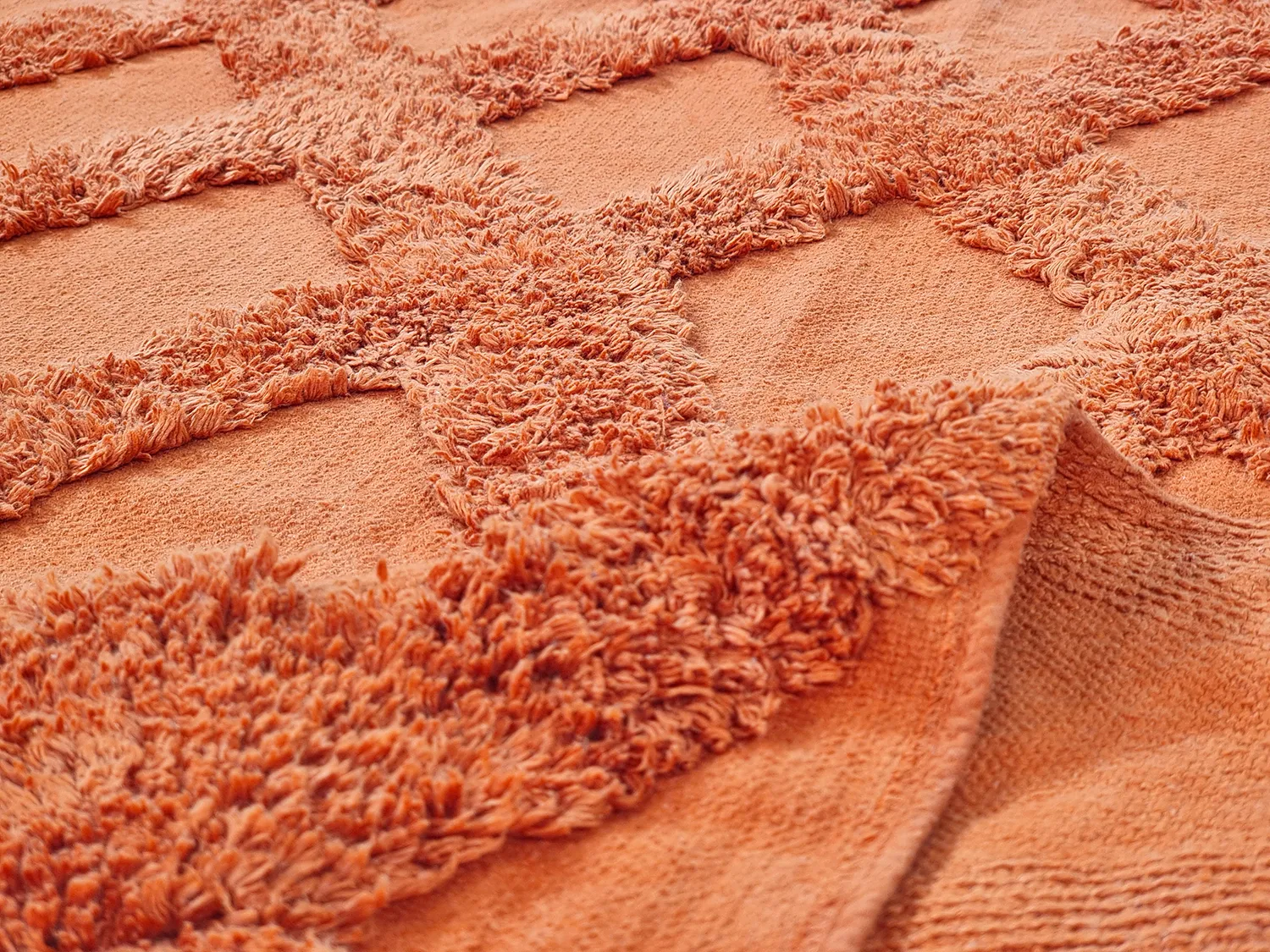 Kruhový koberec - Pamplona Natural Cotton Shaggy (terracota)