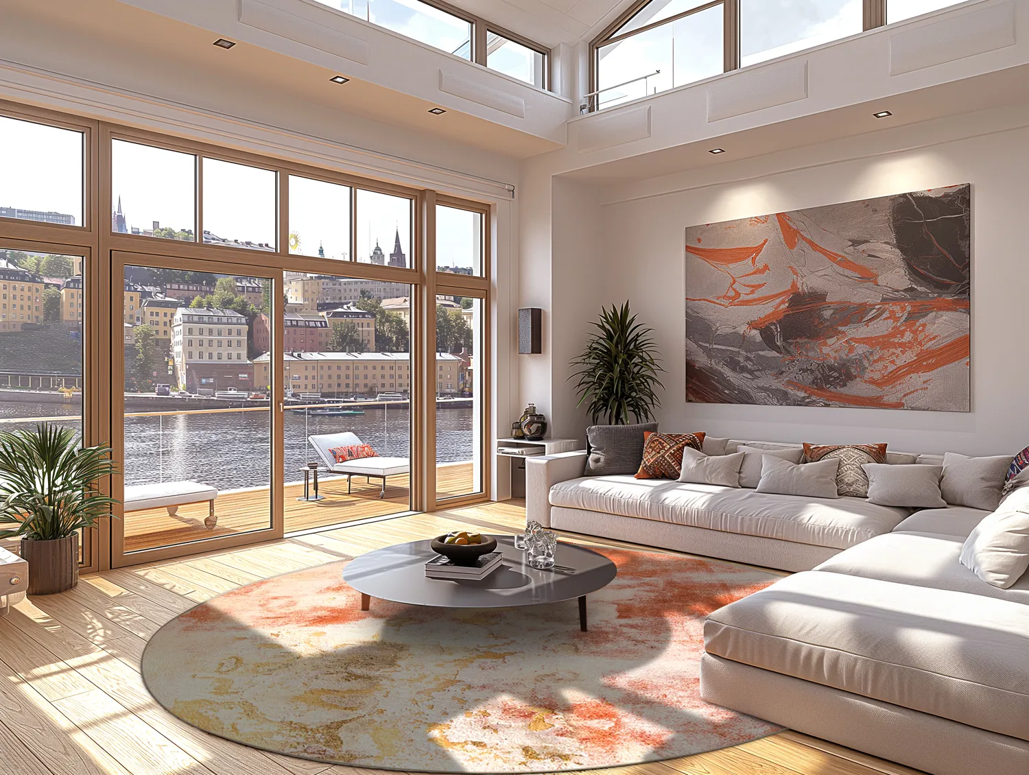 Kruhový koberec - Periana (ružová/multikolórová)