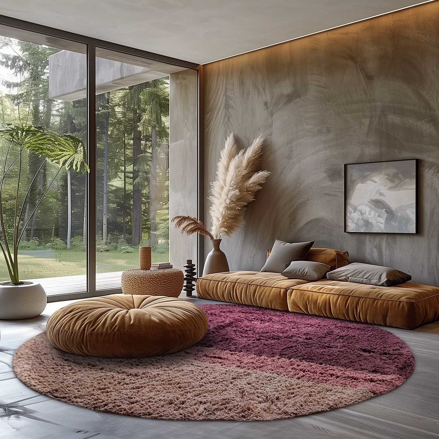 Kruhový koberec - Pione Natural Cotton Shaggy (ružový)