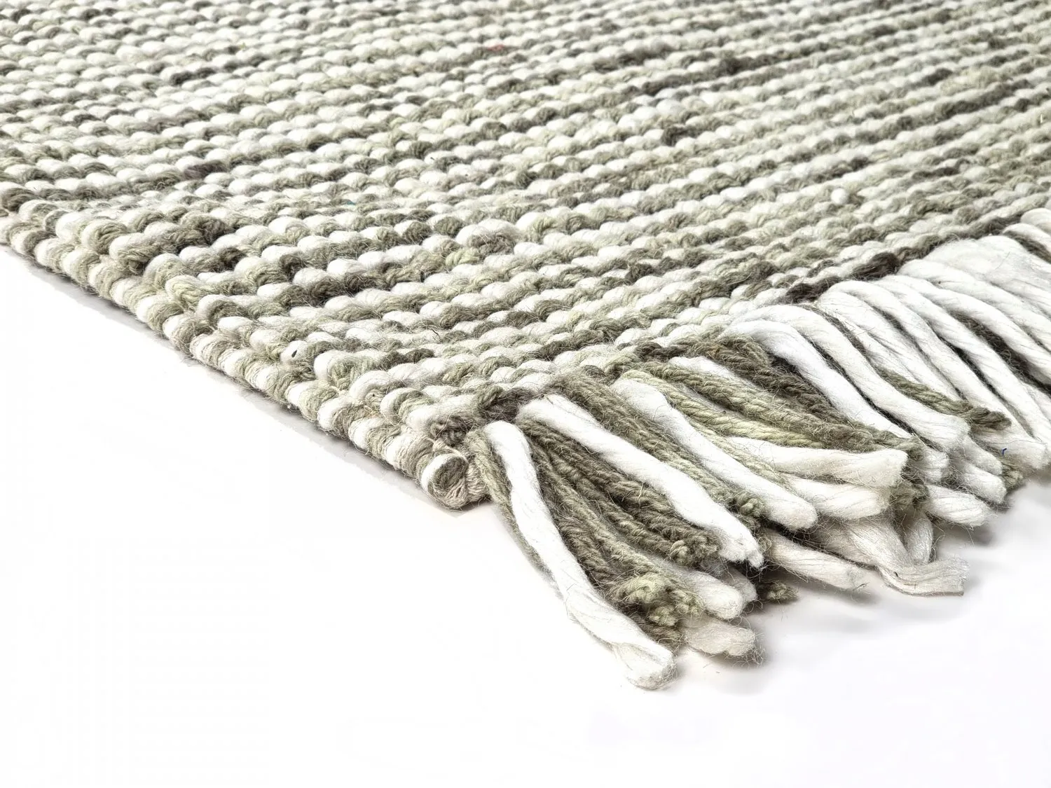 Vlnený koberec - Plockton (šedá/biela/zelená)