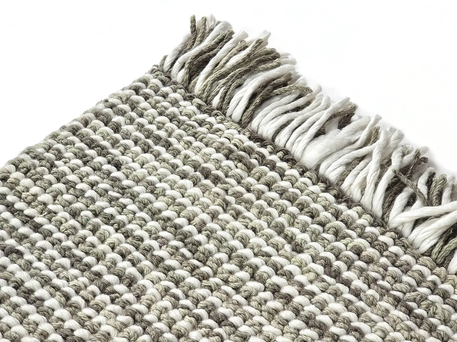 Vlnený koberec - Plockton (šedá/biela/zelená)