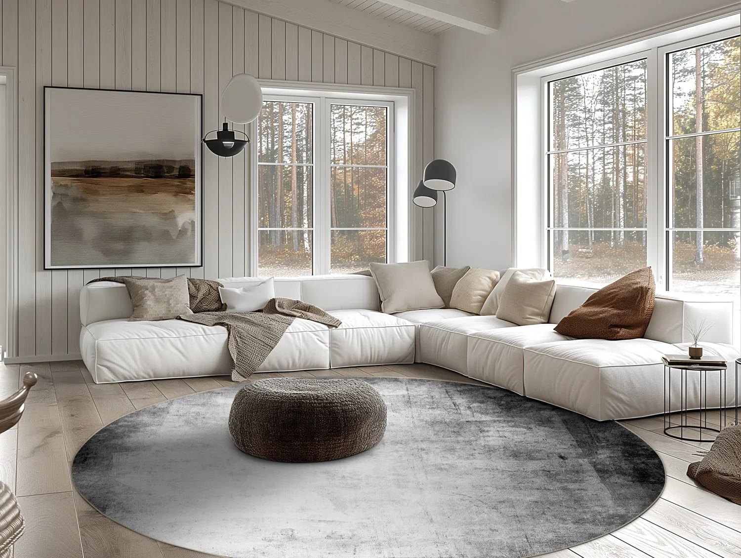 Kruhový koberec - Rosia (šedá)