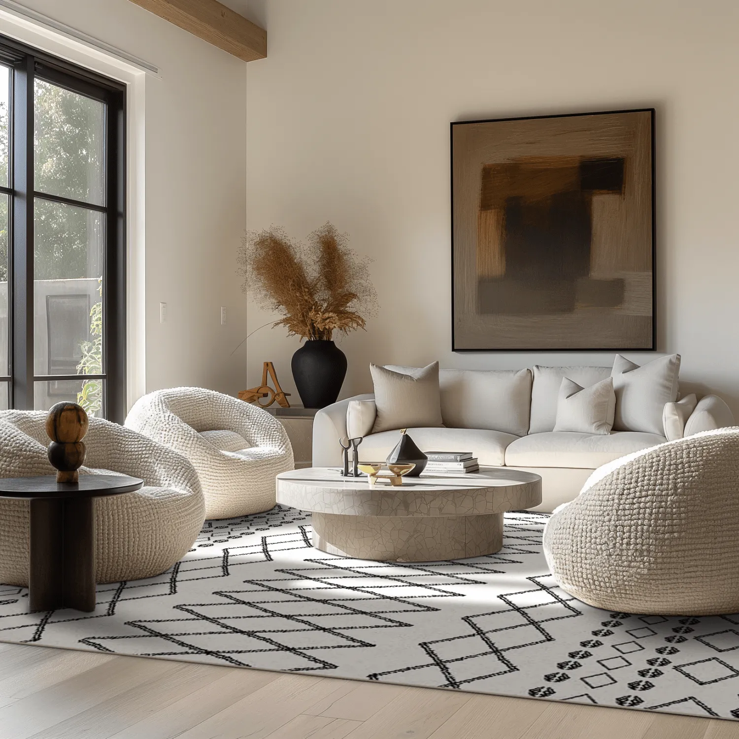 Koberec Wilton - Safi (čierny/biely)