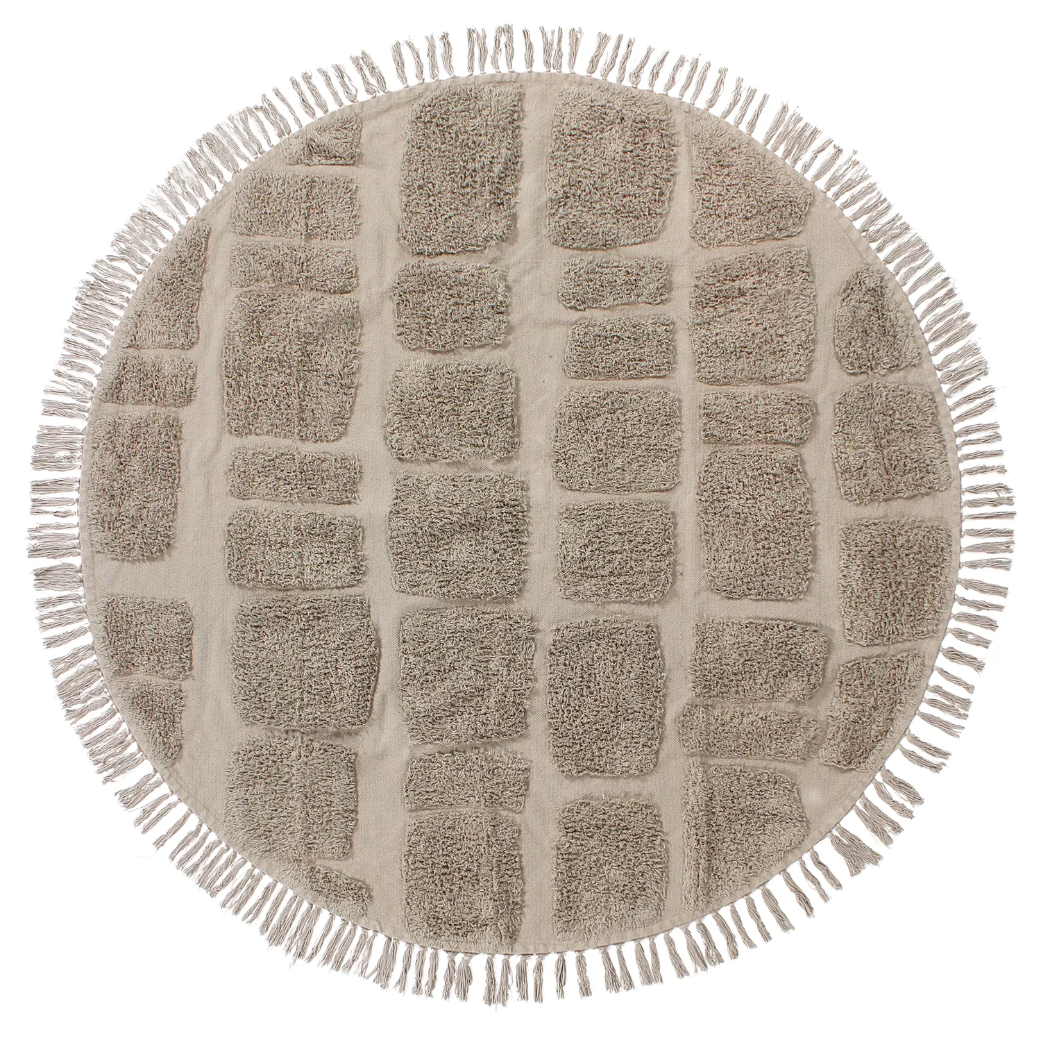 Kolo koberce - Salem Natural Cotton Shaggy (taupe)