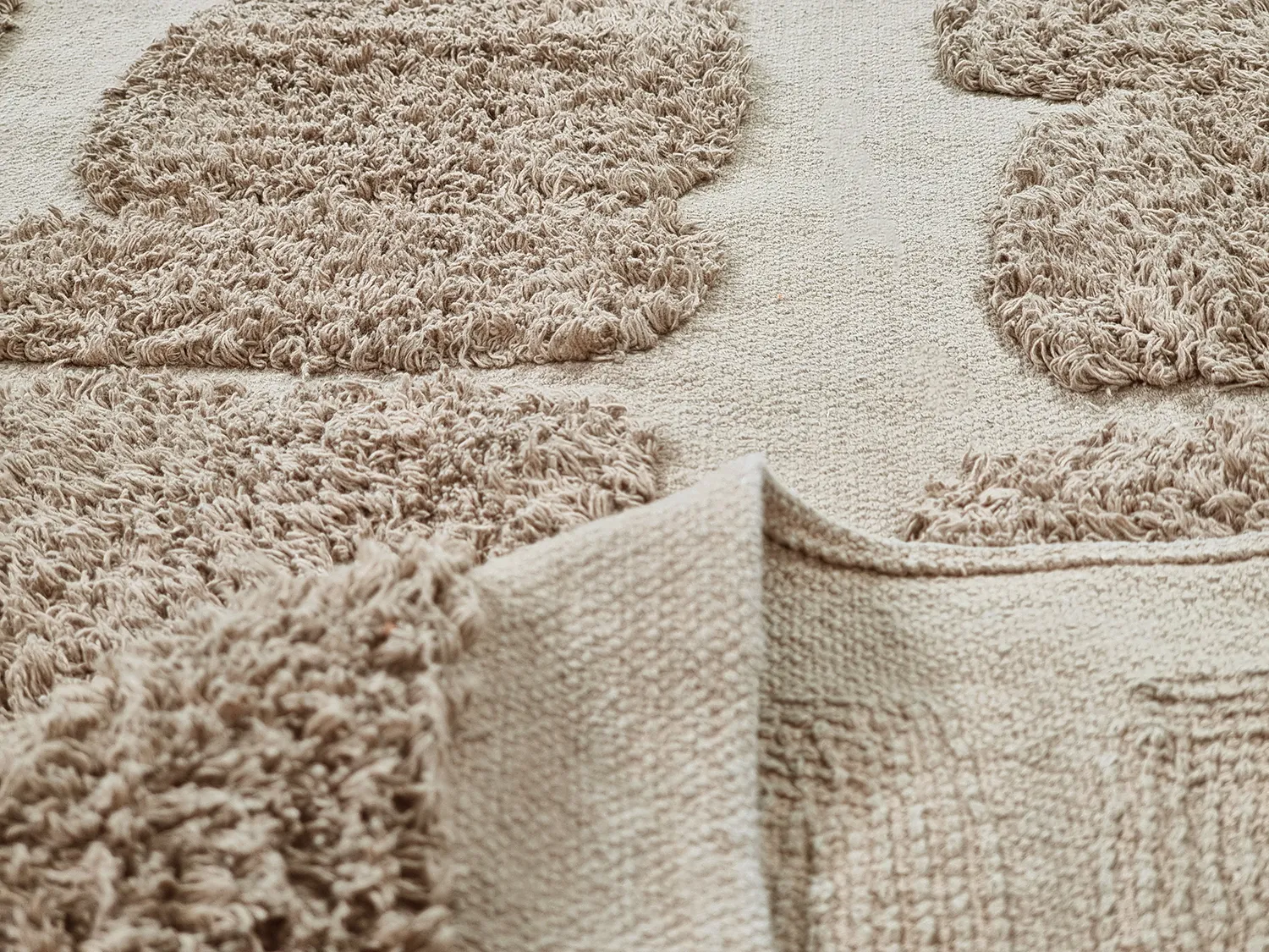 Kolo koberce - Salem Natural Cotton Shaggy (taupe)