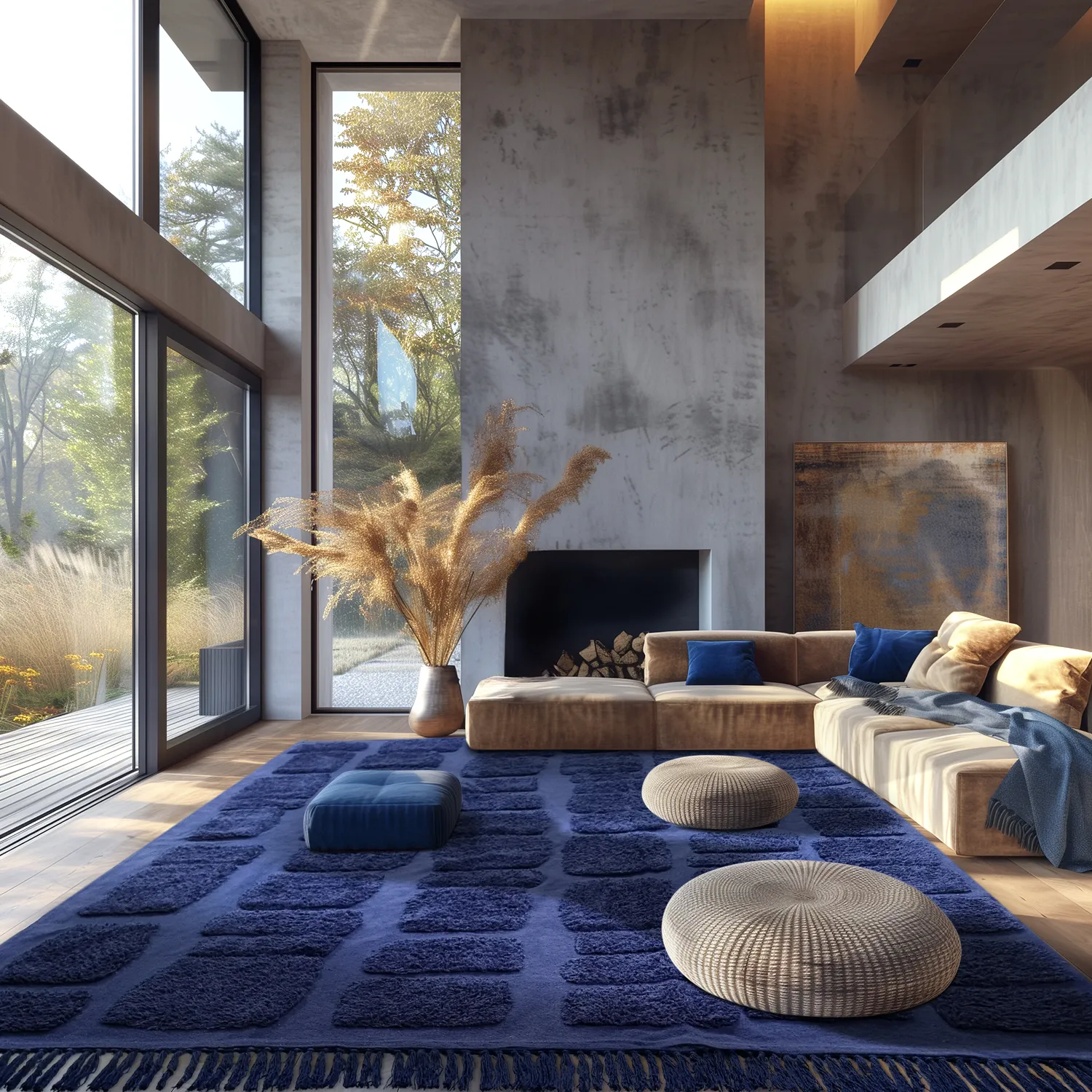 Koberce s dlhým vlasom - Salem Natural Cotton Shaggy (tmavomodrý)