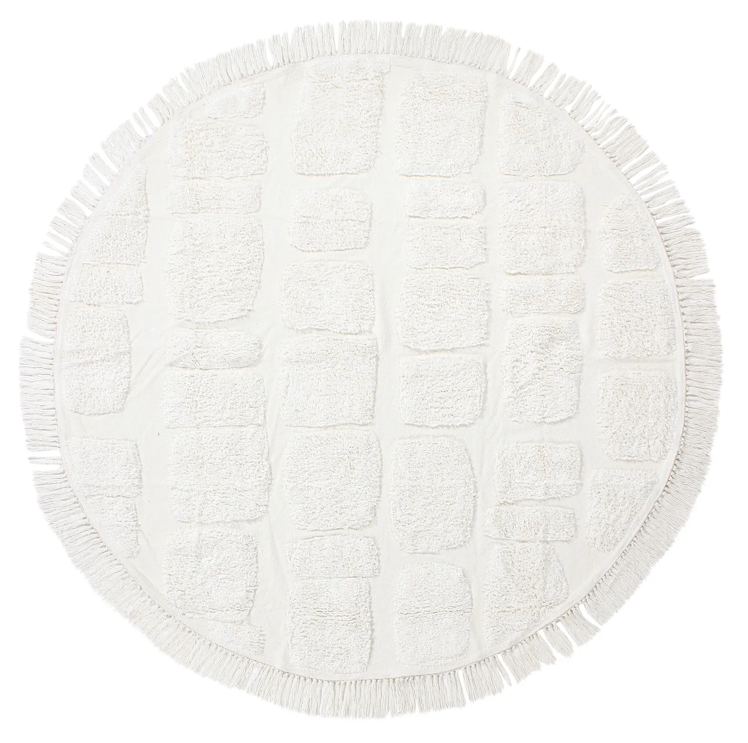 Kolo koberce - Salem Natural Cotton Shaggy (offwhite)
